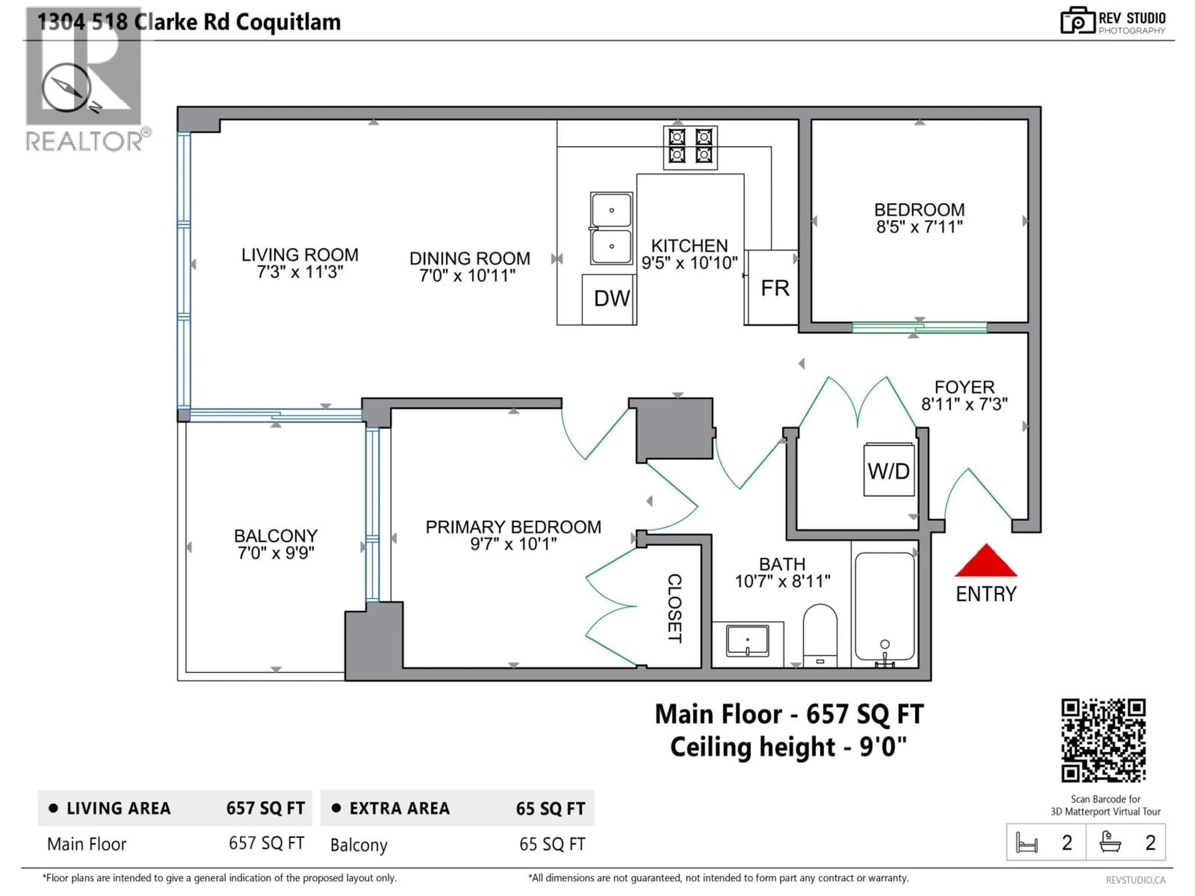 Floor plan for 1304 - 518 CLARKE ROAD, Coquitlam British Columbia V3J0S7
