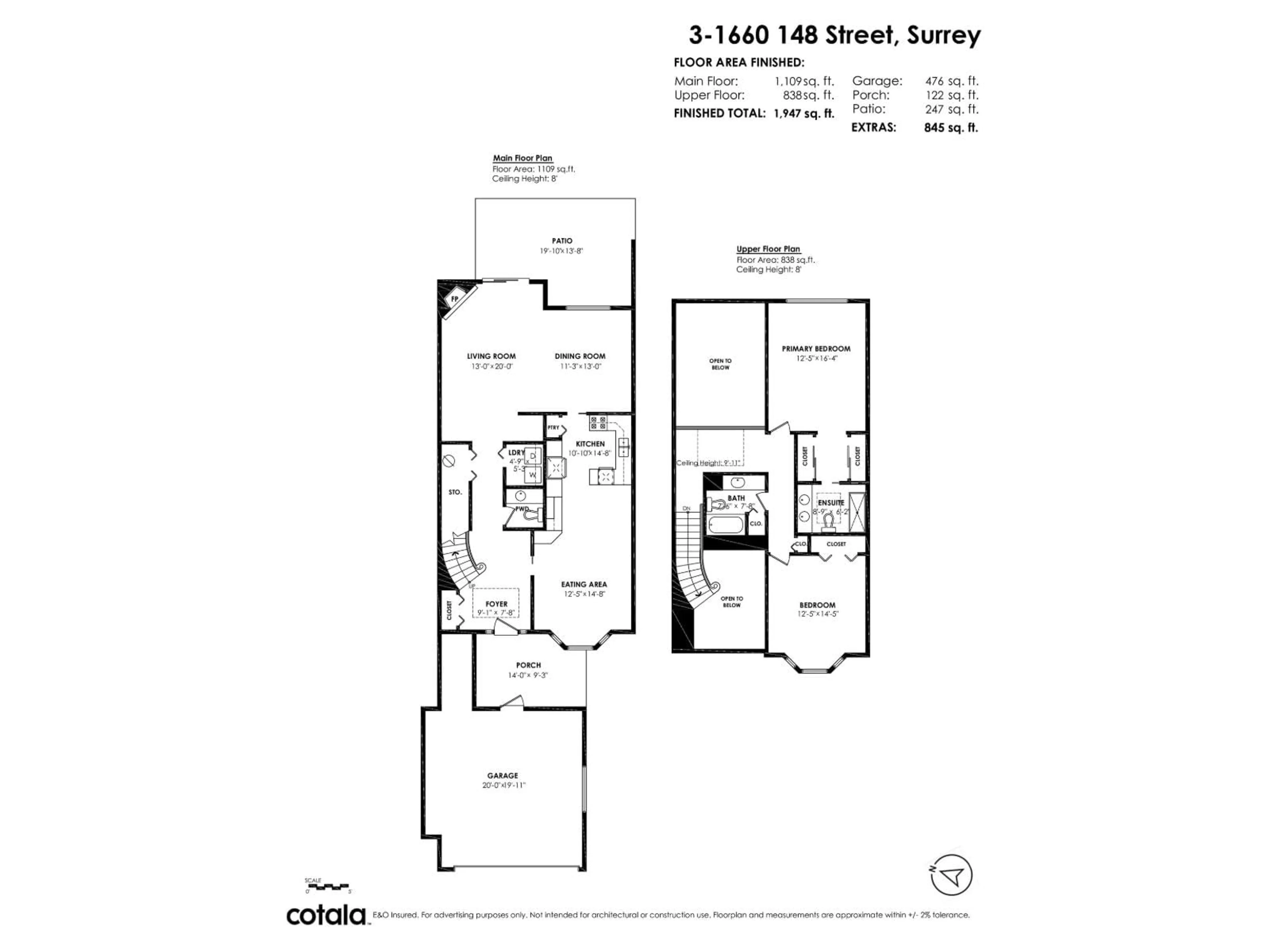 Floor plan for 3 - 1660 148 STREET, White Rock British Columbia V4A7P5