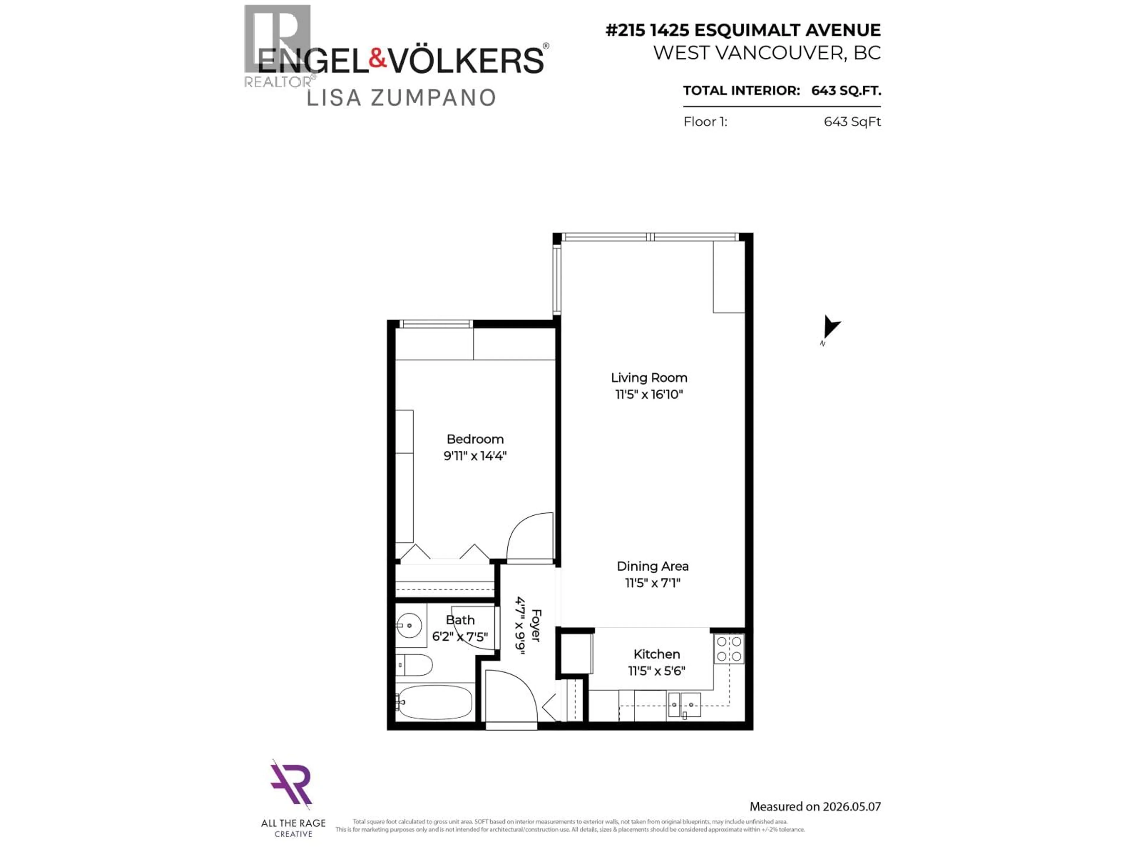 Floor plan for 215 - 1425 ESQUIMALT AVENUE, West Vancouver British Columbia V7T1L1