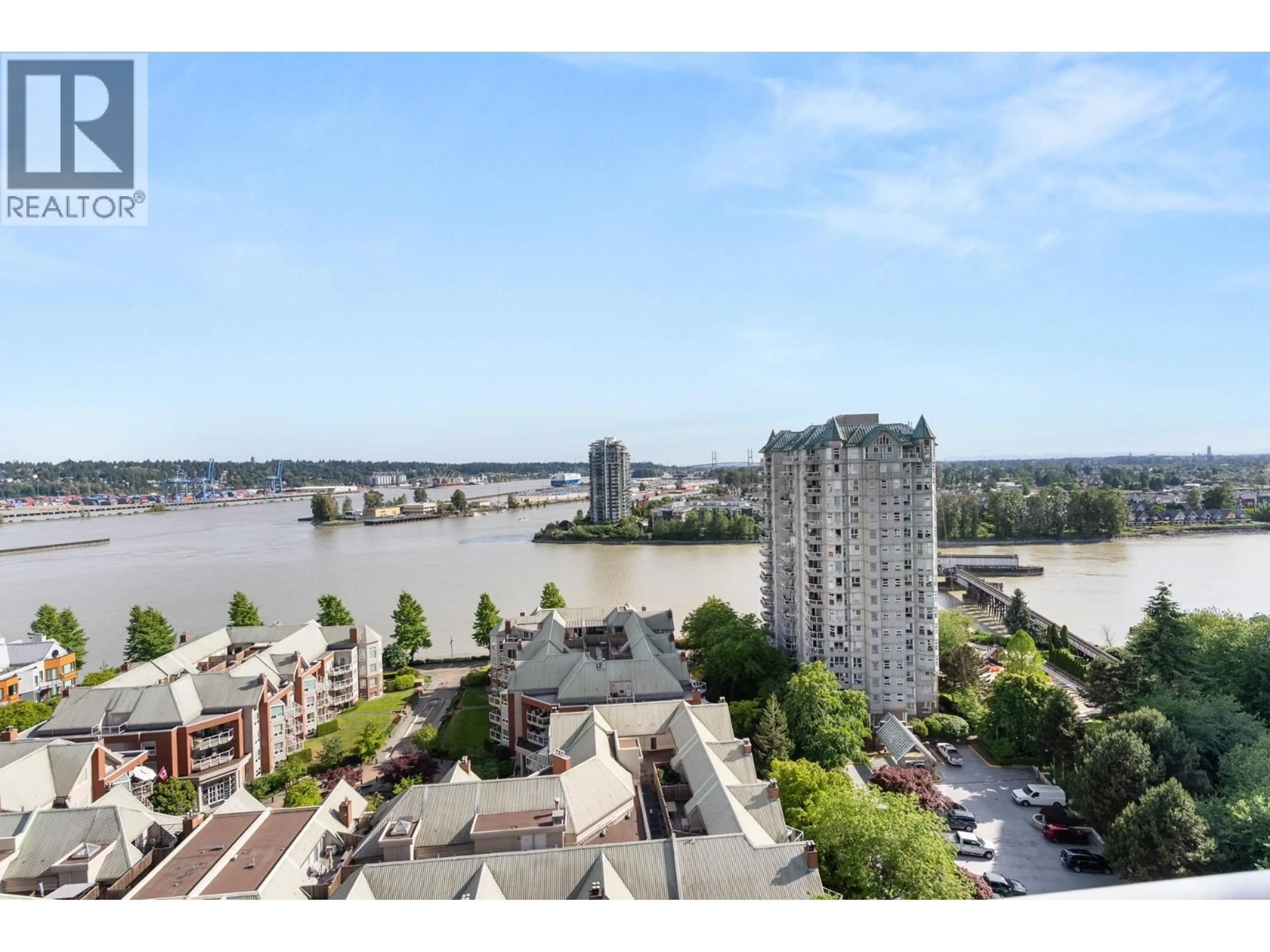 A pic from outside/outdoor area/front of a property/back of a property/a pic from drone, water/lake/river/ocean view for 1901 - 1245 QUAYSIDE DRIVE, New Westminster British Columbia V3M6J6