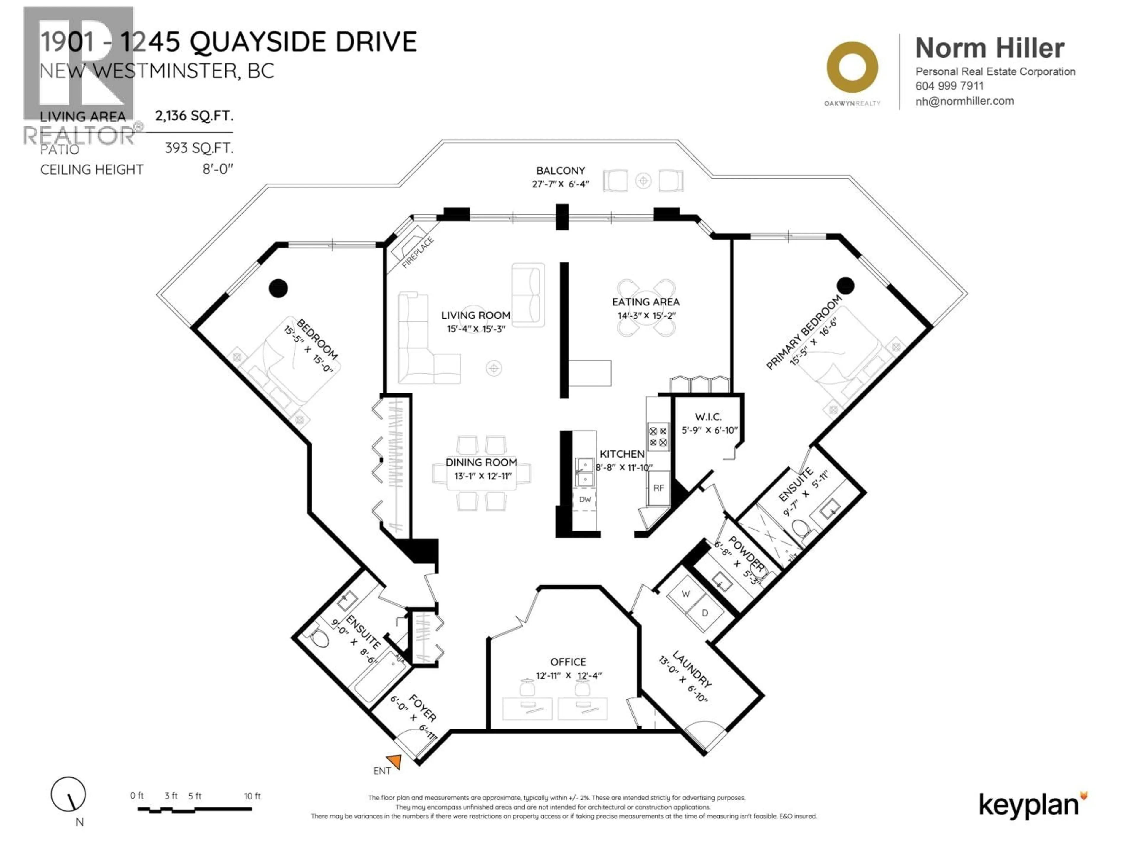 Floor plan for 1901 - 1245 QUAYSIDE DRIVE, New Westminster British Columbia V3M6J6
