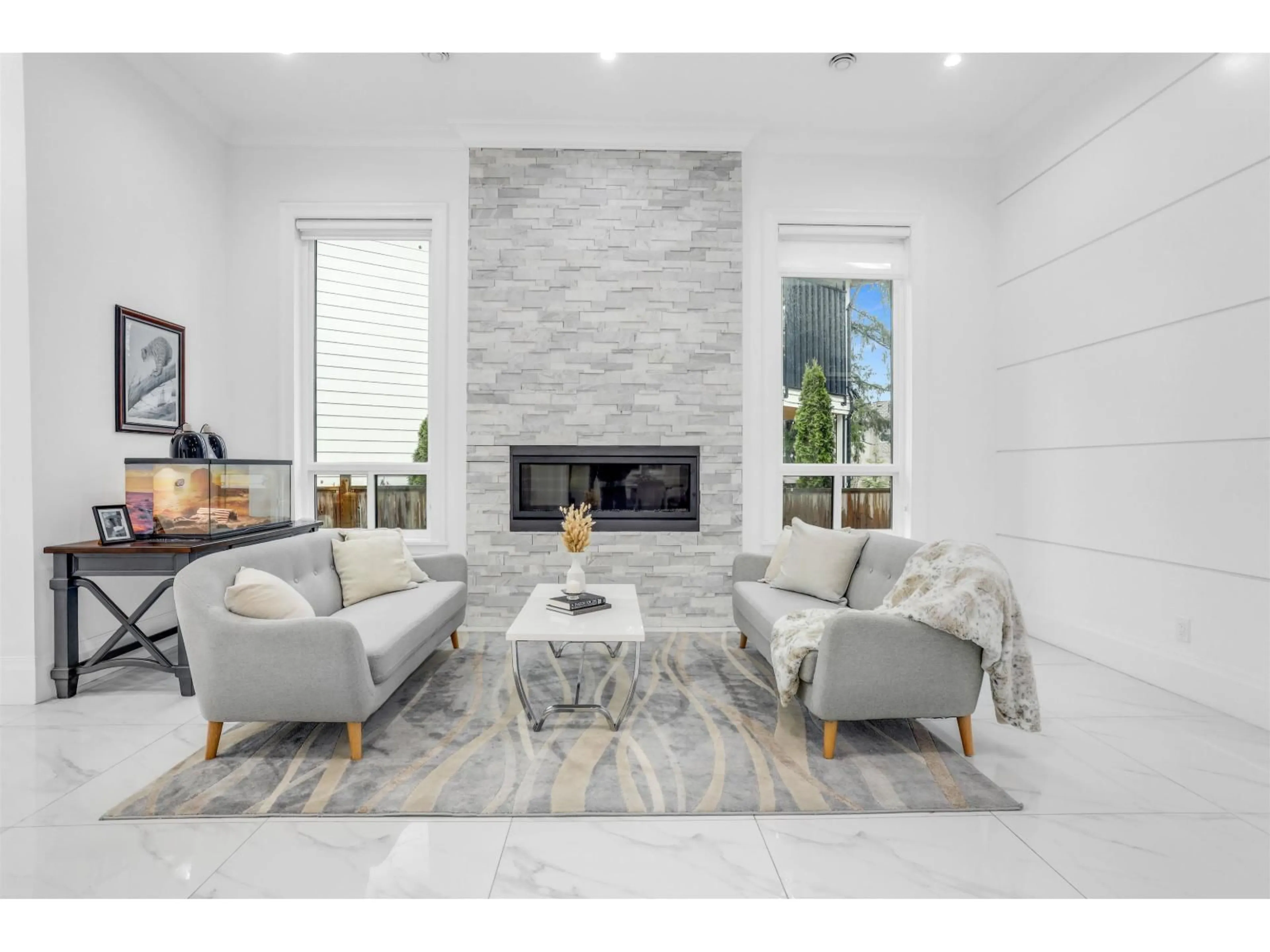 Living room with furniture, ceramic/tile floor for 7869 167 STREET, Surrey British Columbia V4N0L9