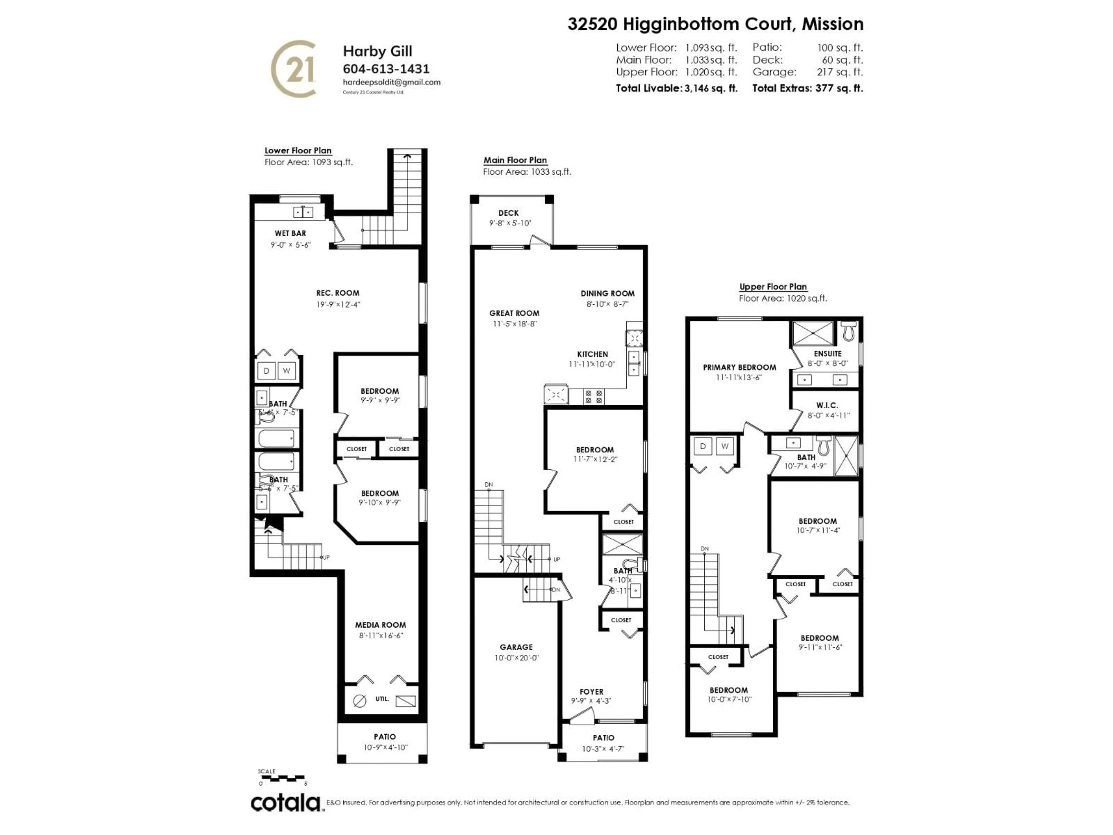 Floor plan for 32520 HIGGINBOTTOM COURT, Mission British Columbia V2V2T7