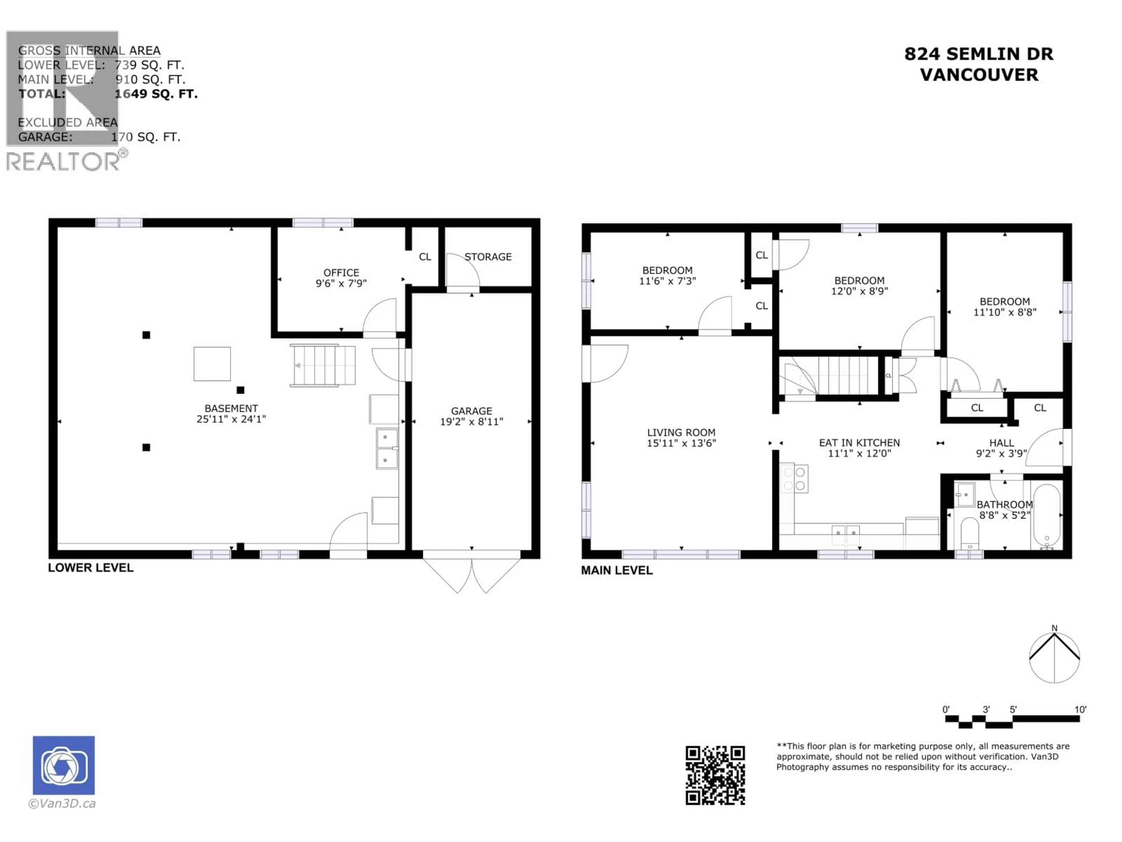 Floor plan for 824 SEMLIN DRIVE, Vancouver British Columbia V5L4J5