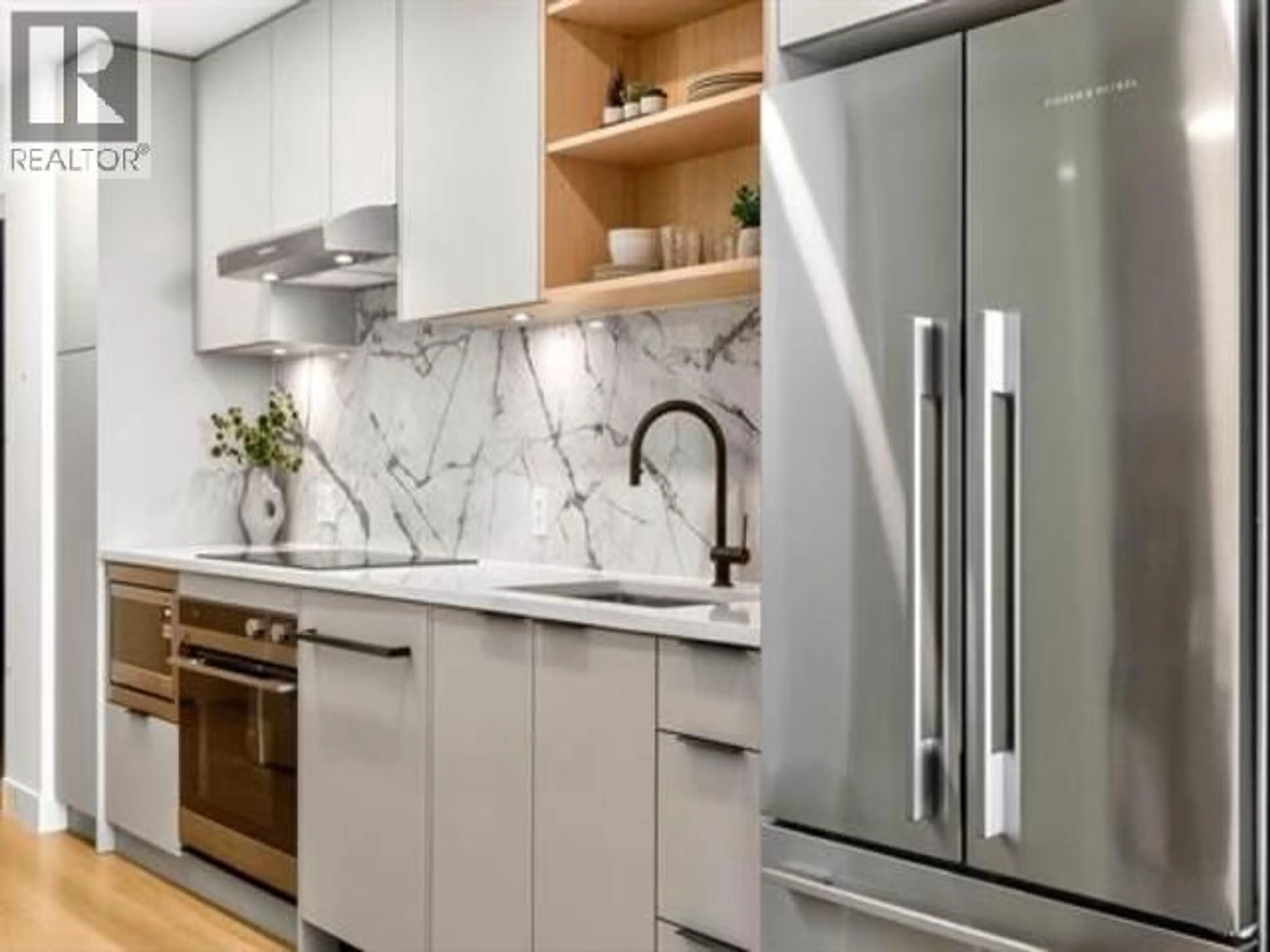 Contemporary kitchen, ceramic/tile floor for 563 - 422 3RD STREET, North Vancouver British Columbia V7L0K1