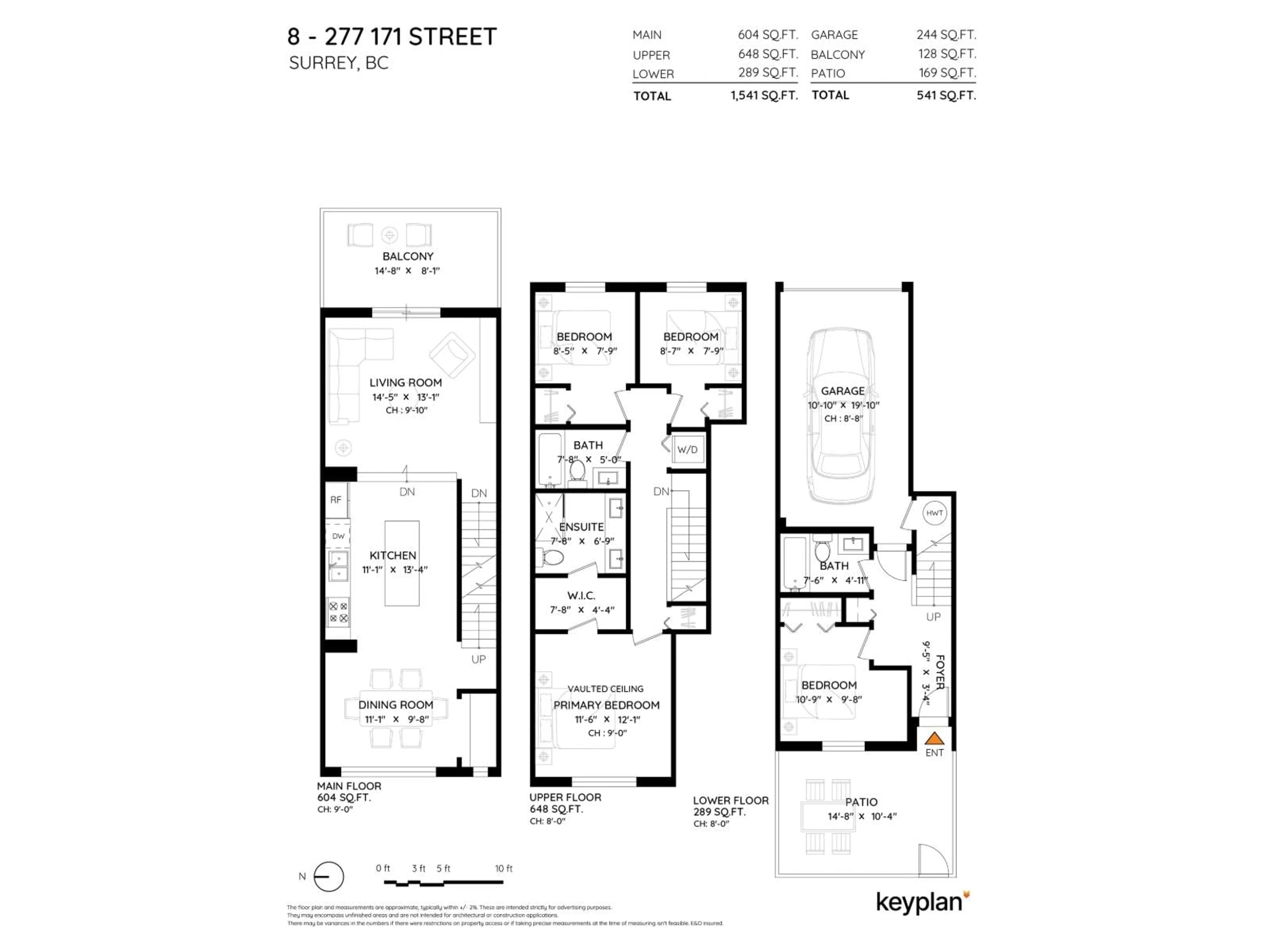 Floor plan for 8 - 277 171 STREET, Surrey British Columbia V3Z9P4