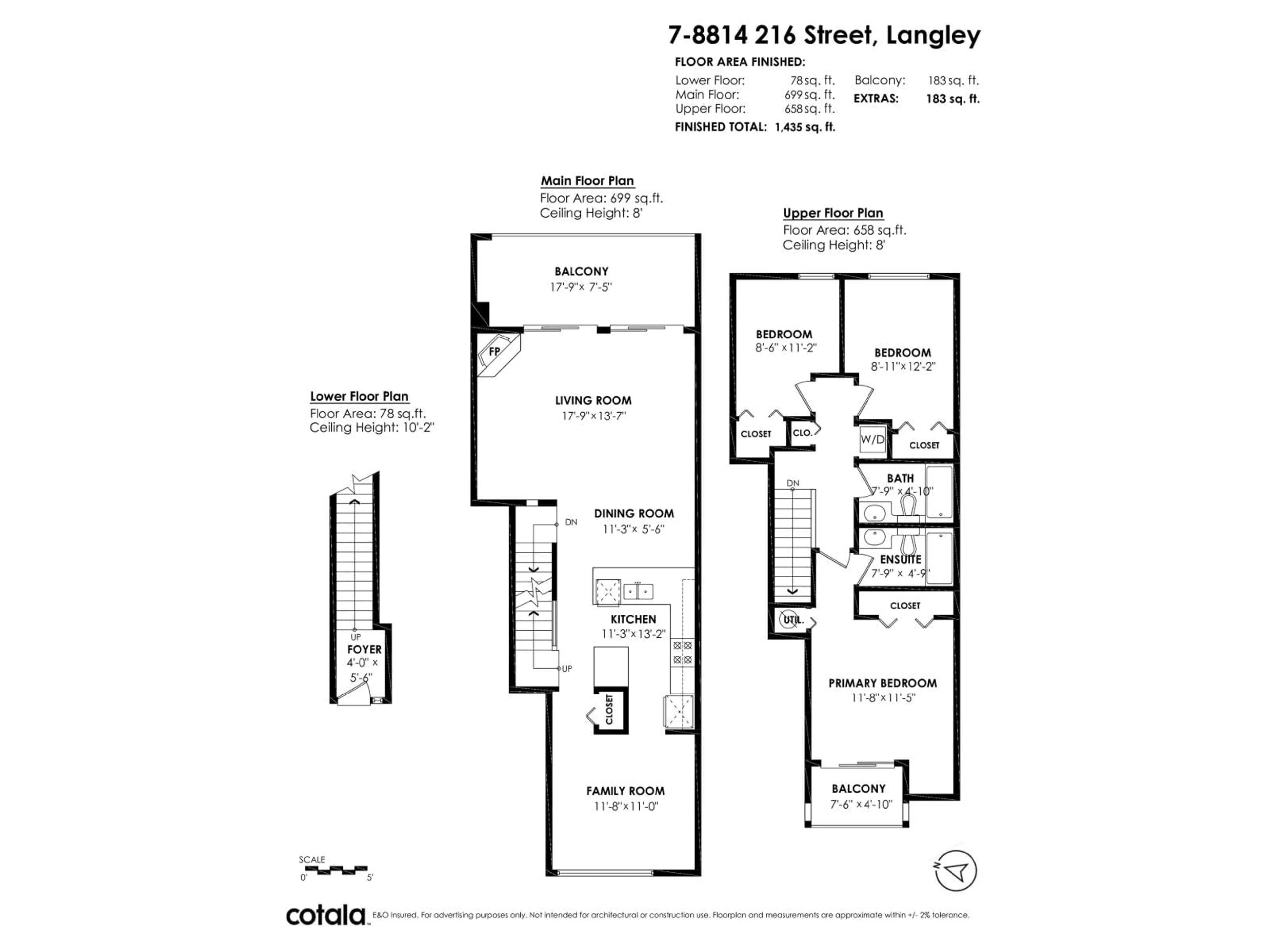 Floor plan for 7 - 8814 216 STREET, Langley British Columbia V1M2Z9