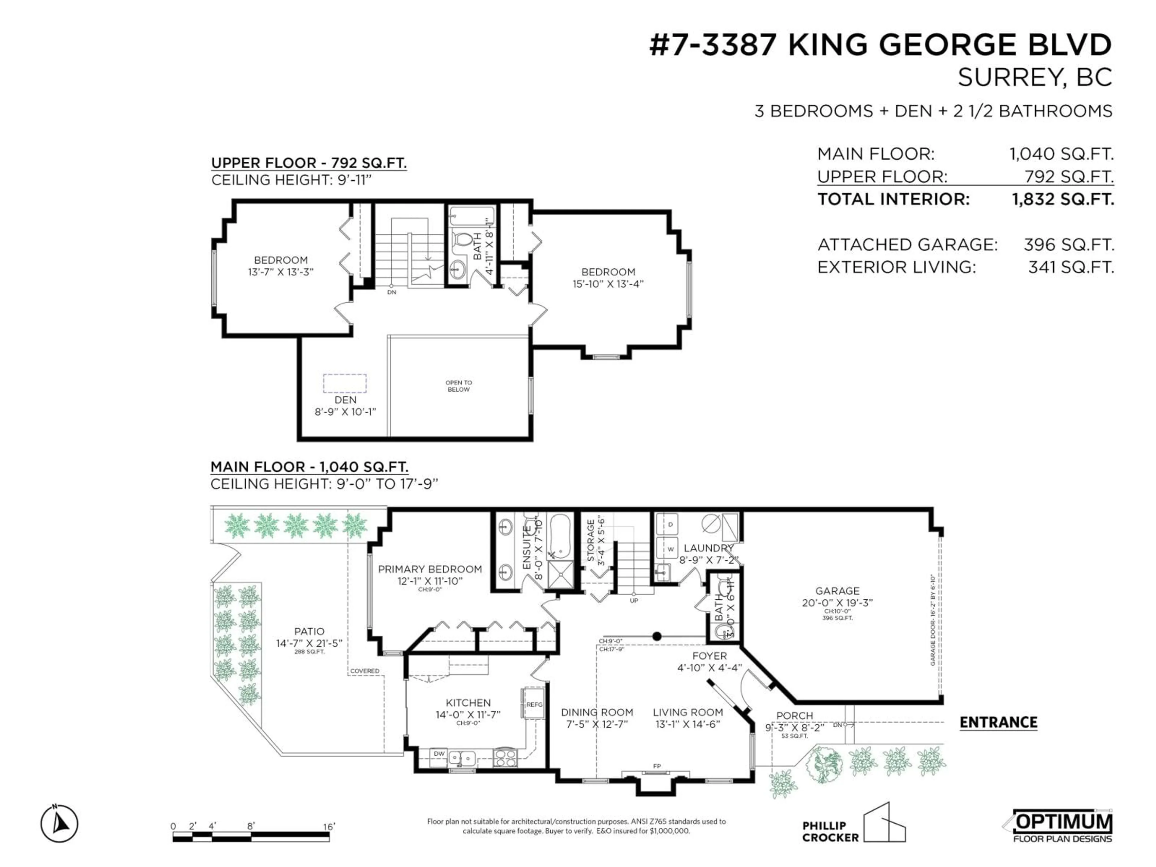 Floor plan for 7 - 3387 KING GEORGE BOULEVARD, Surrey British Columbia V4P1B7