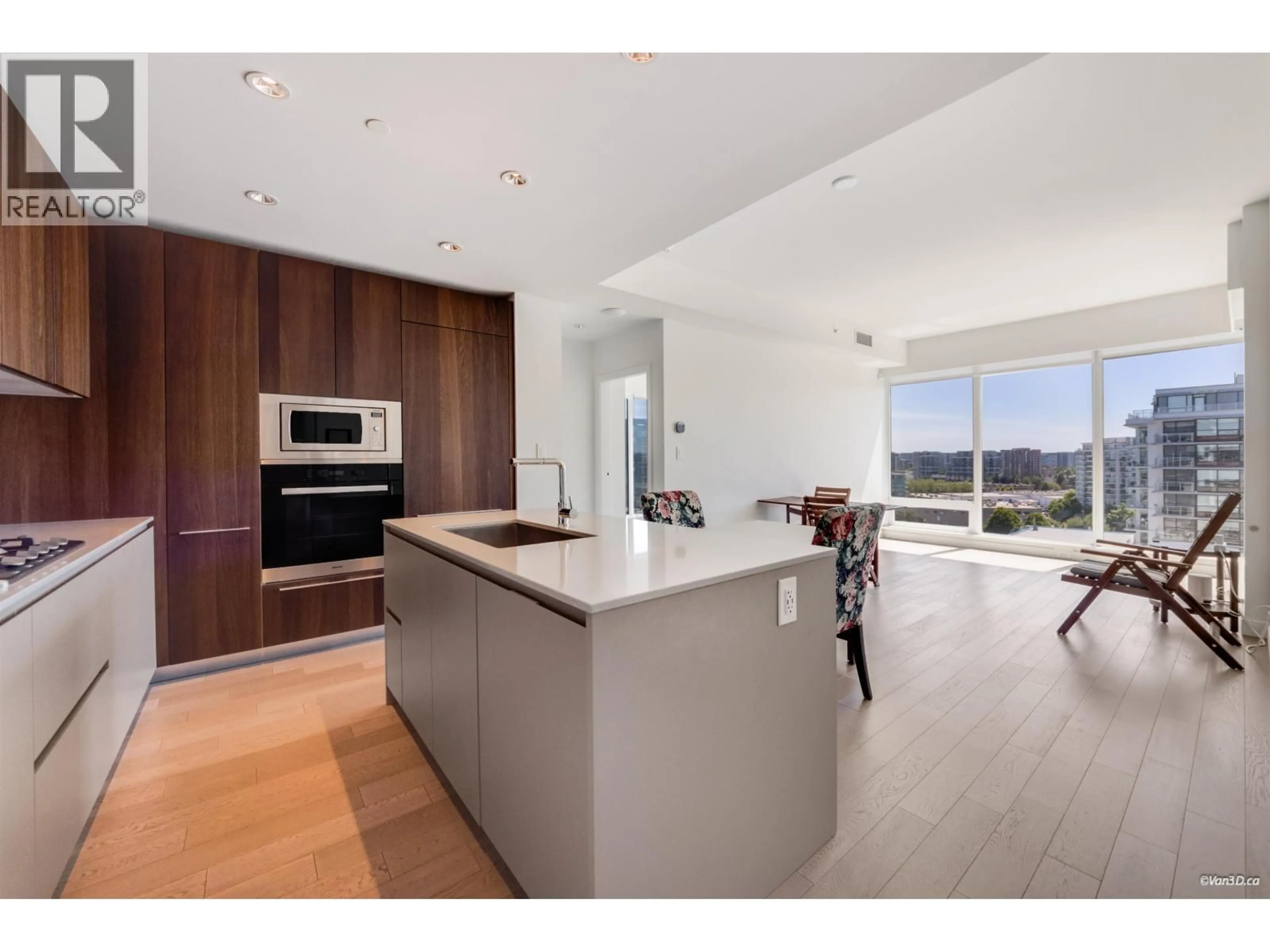 Open concept kitchen, wood/laminate floor for 1007 - 6688 PEARSON WAY, Richmond British Columbia V7C0E5