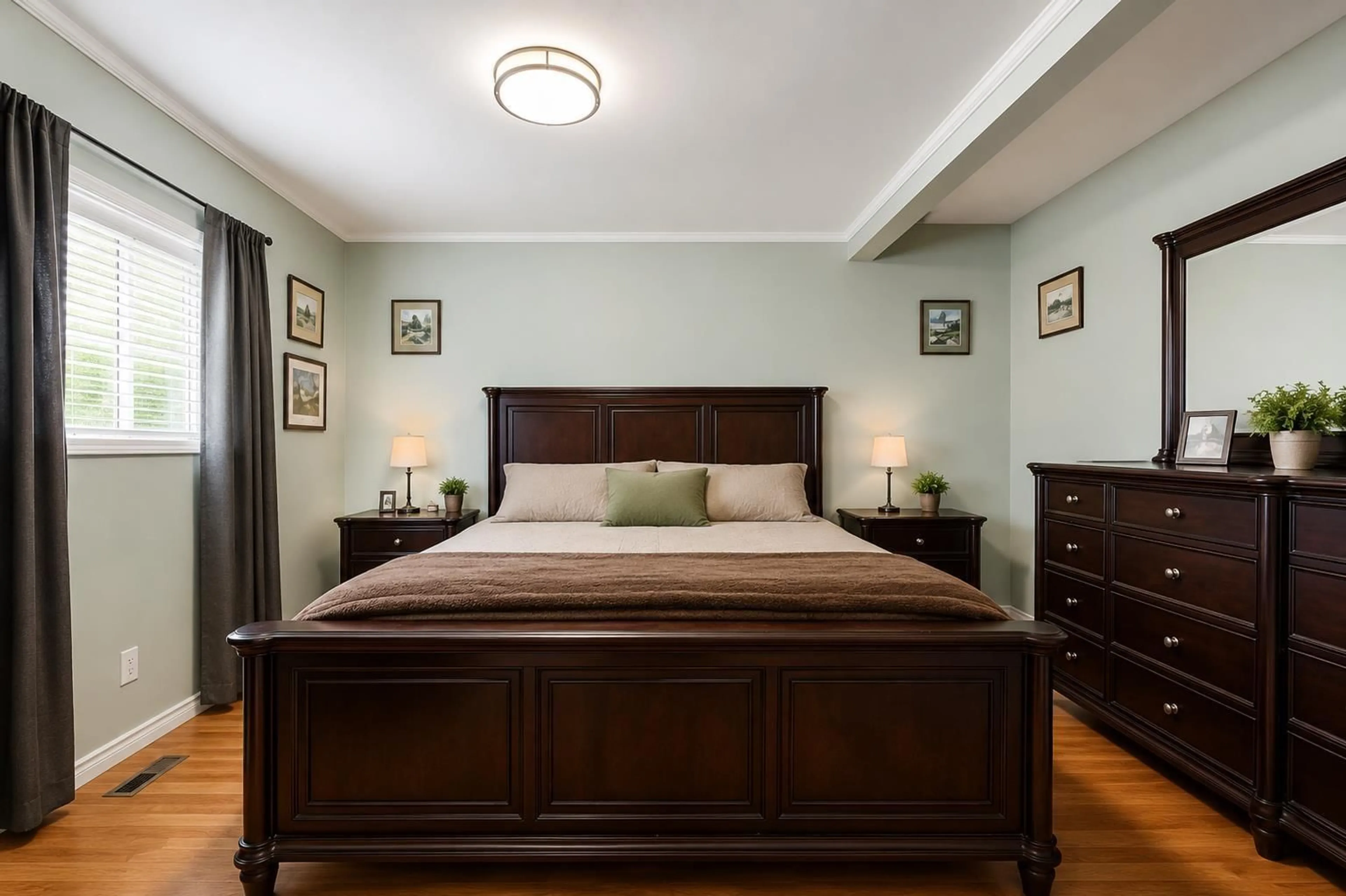 Bedroom with bed, wood/laminate floor for 6828 144 STREET, Surrey British Columbia V3W5R7