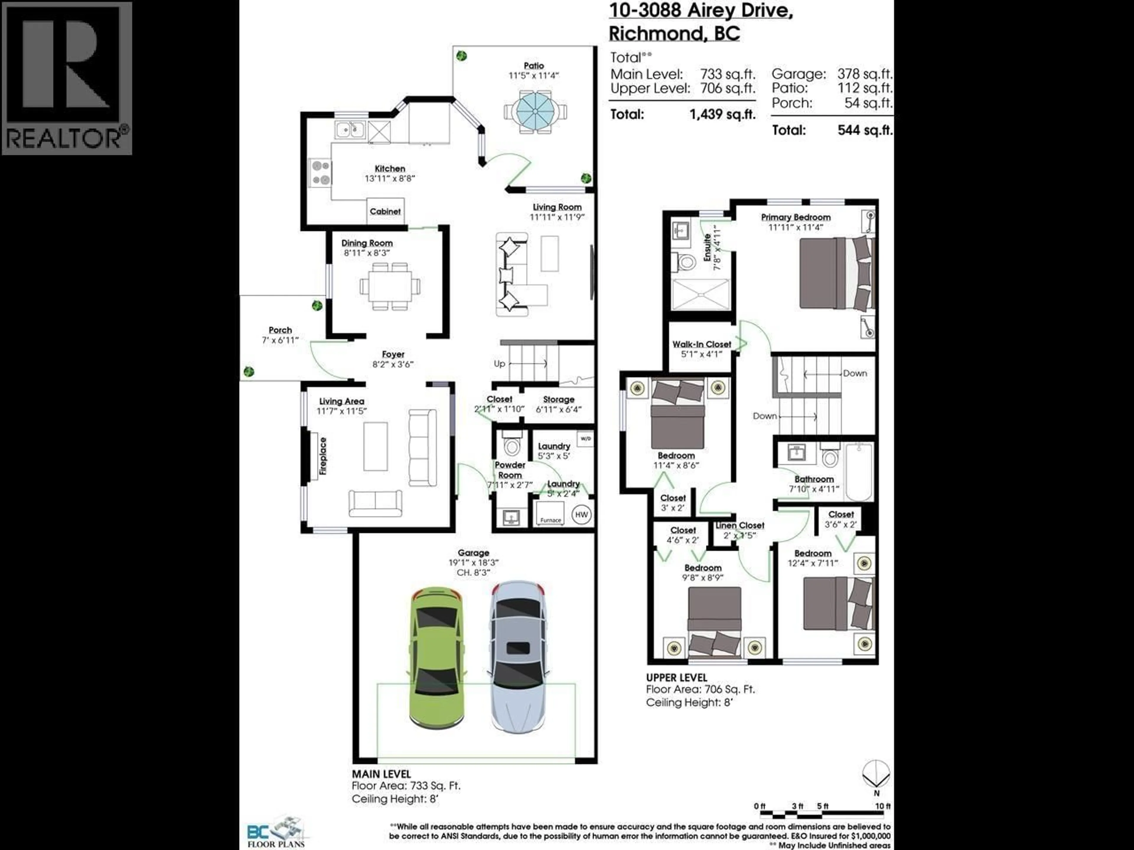 Floor plan for 10 - 3088 AIREY DRIVE, Richmond British Columbia V6X4A3