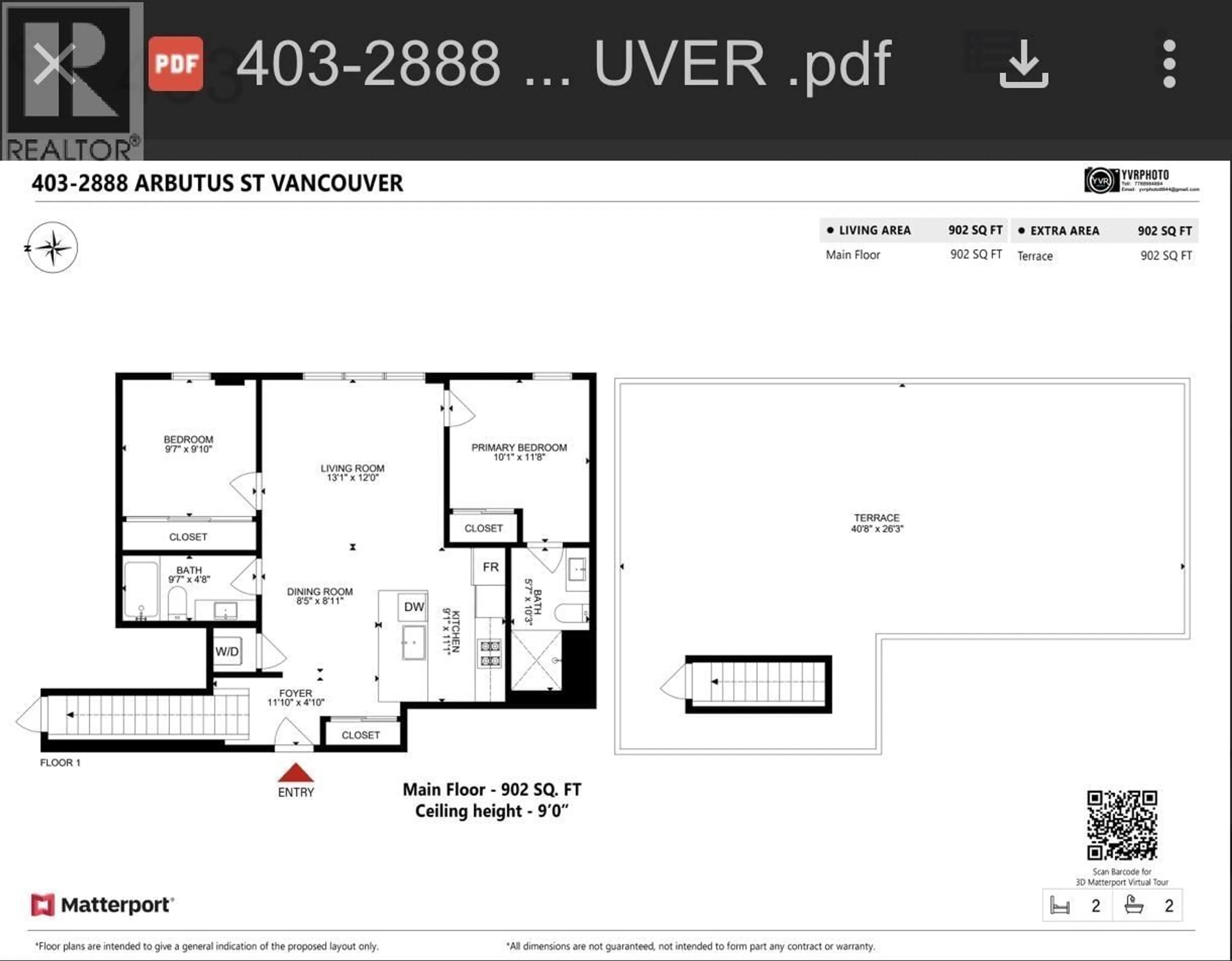 Floor plan for 403 - 2888 ARBUTUS STREET, Vancouver British Columbia V6J0J1