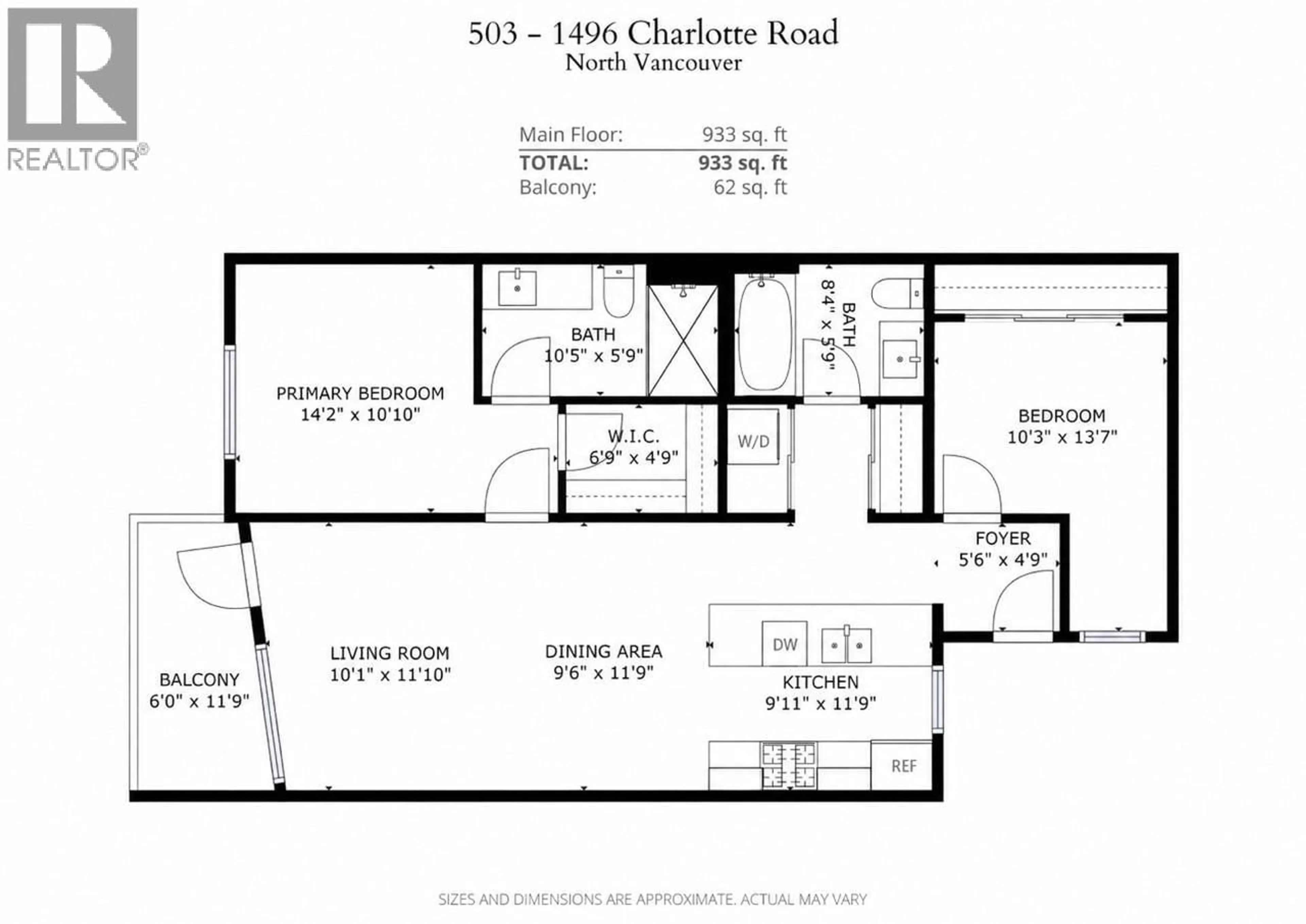 Floor plan for 503 - 1496 CHARLOTTE ROAD, North Vancouver British Columbia V7J0C9