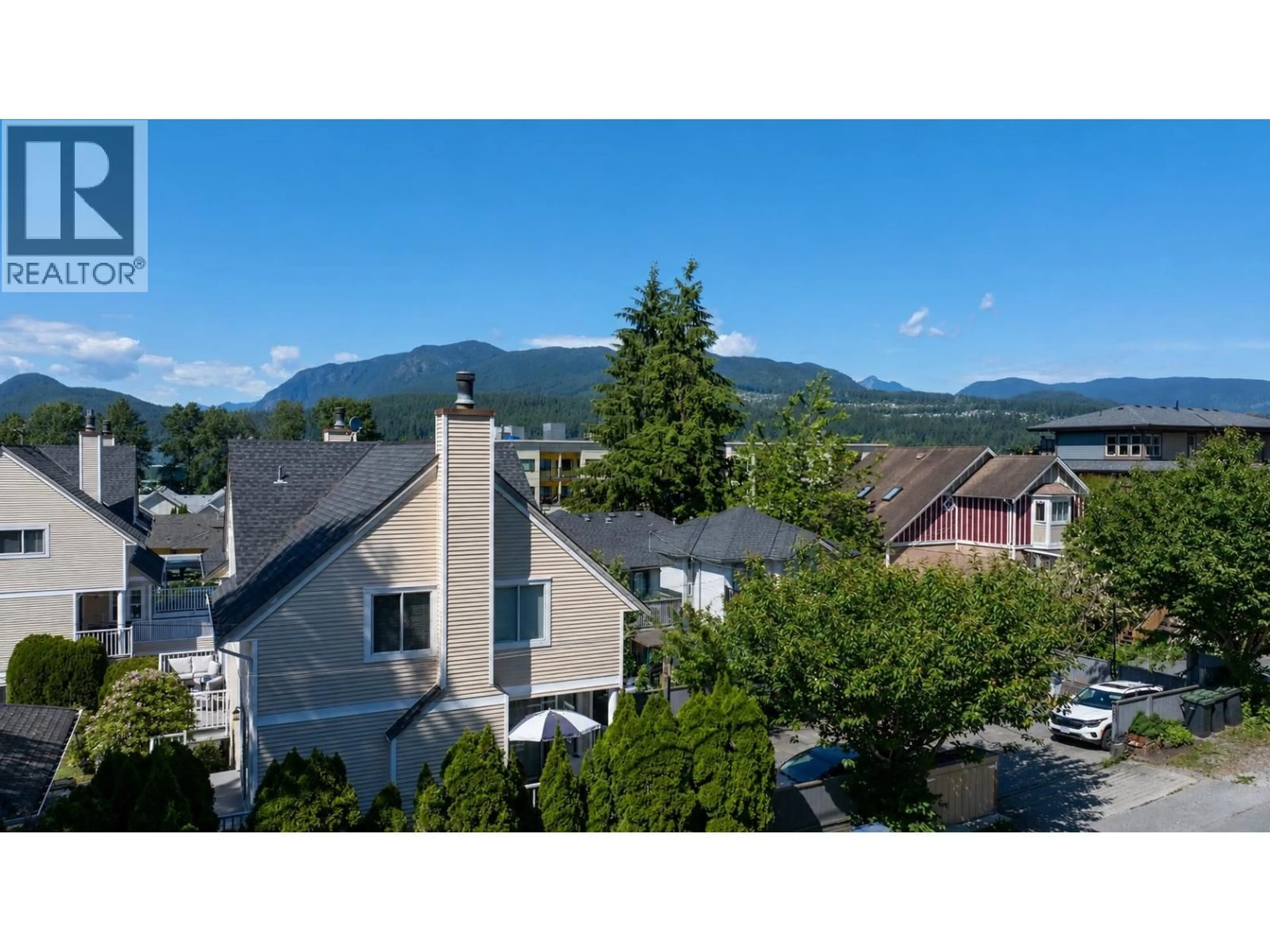 A pic from outside/outdoor area/front of a property/back of a property/a pic from drone, mountain view for 2301 ST ANDREWS STREET, Port Moody British Columbia V3H0K4