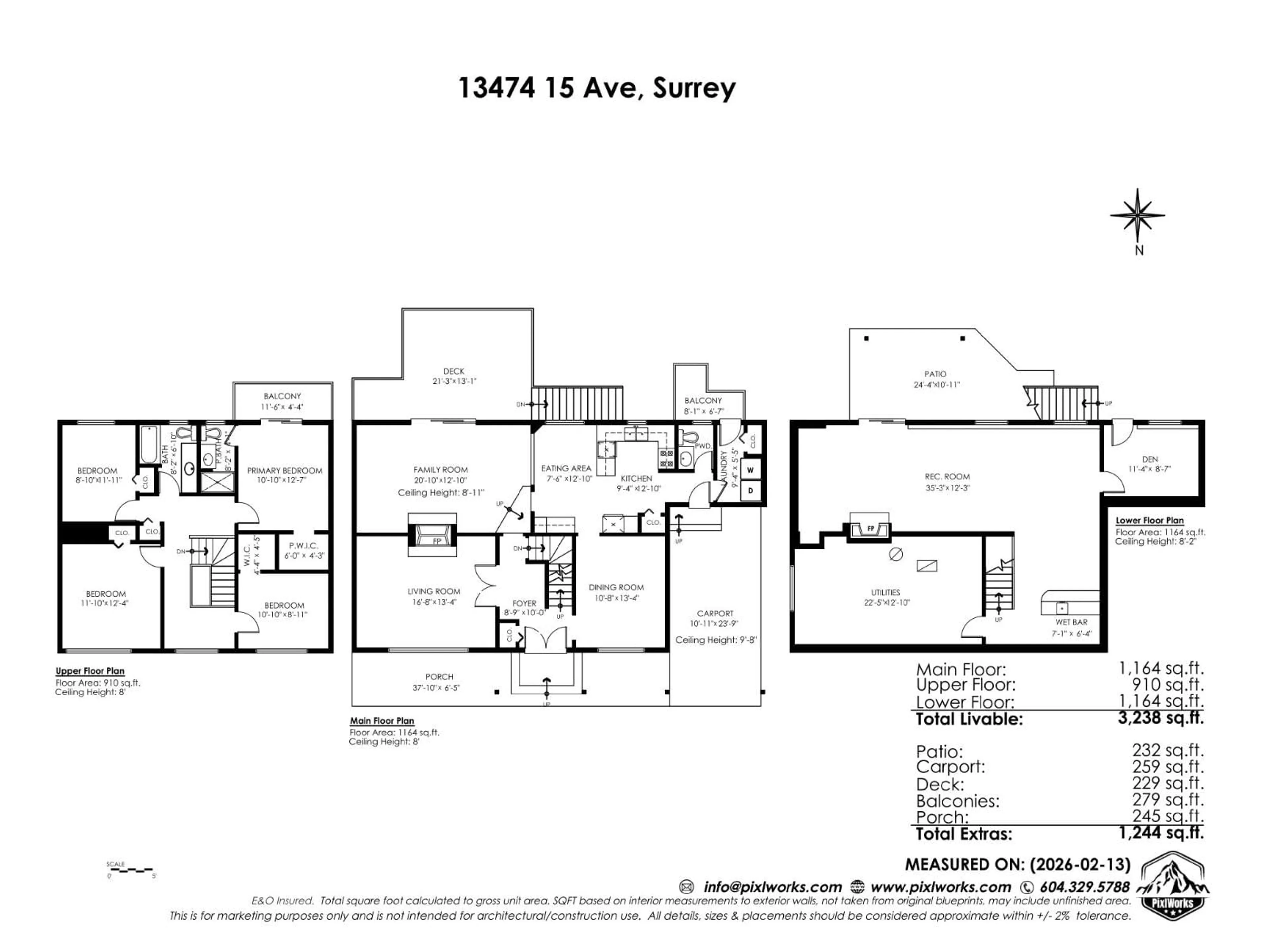 Floor plan for 13474 15 AVENUE, Surrey British Columbia V4A1L2