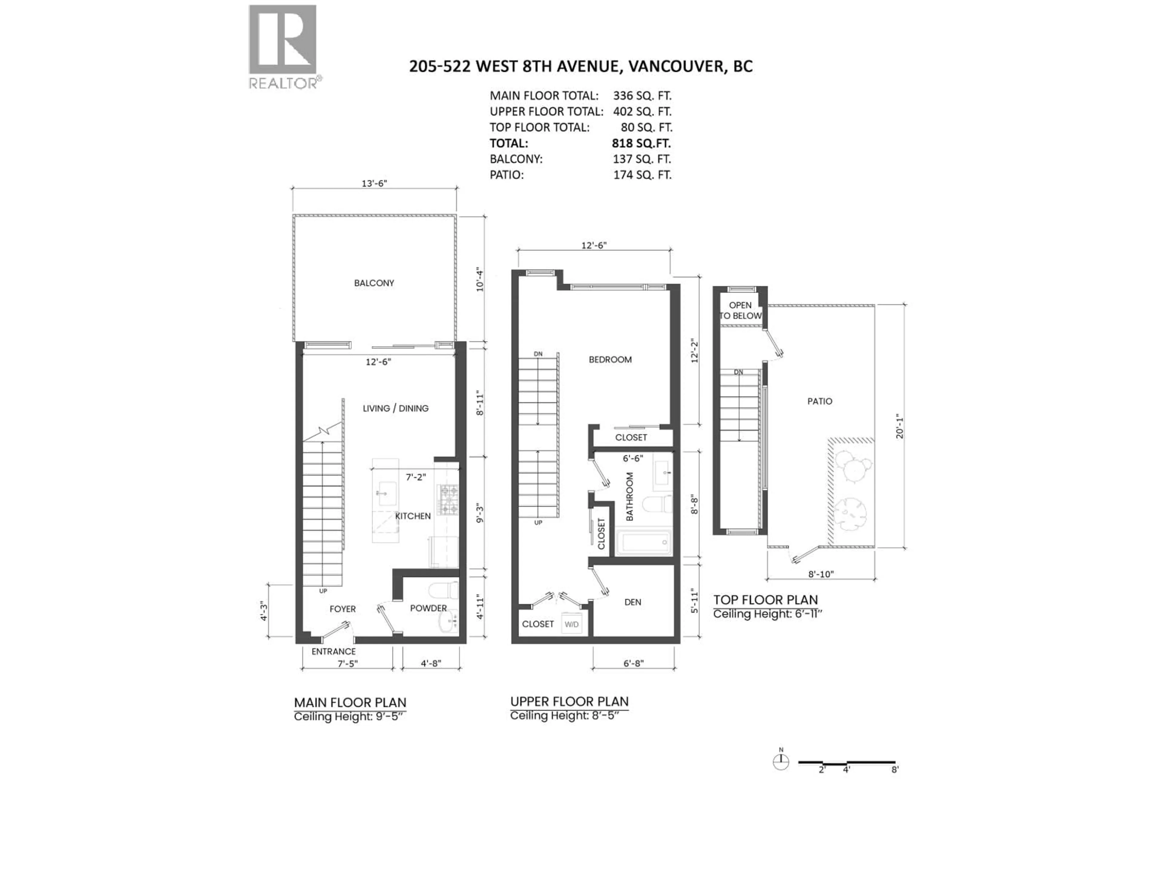 Floor plan for 205 - 522 8TH AVENUE, Vancouver British Columbia V5Z0A9