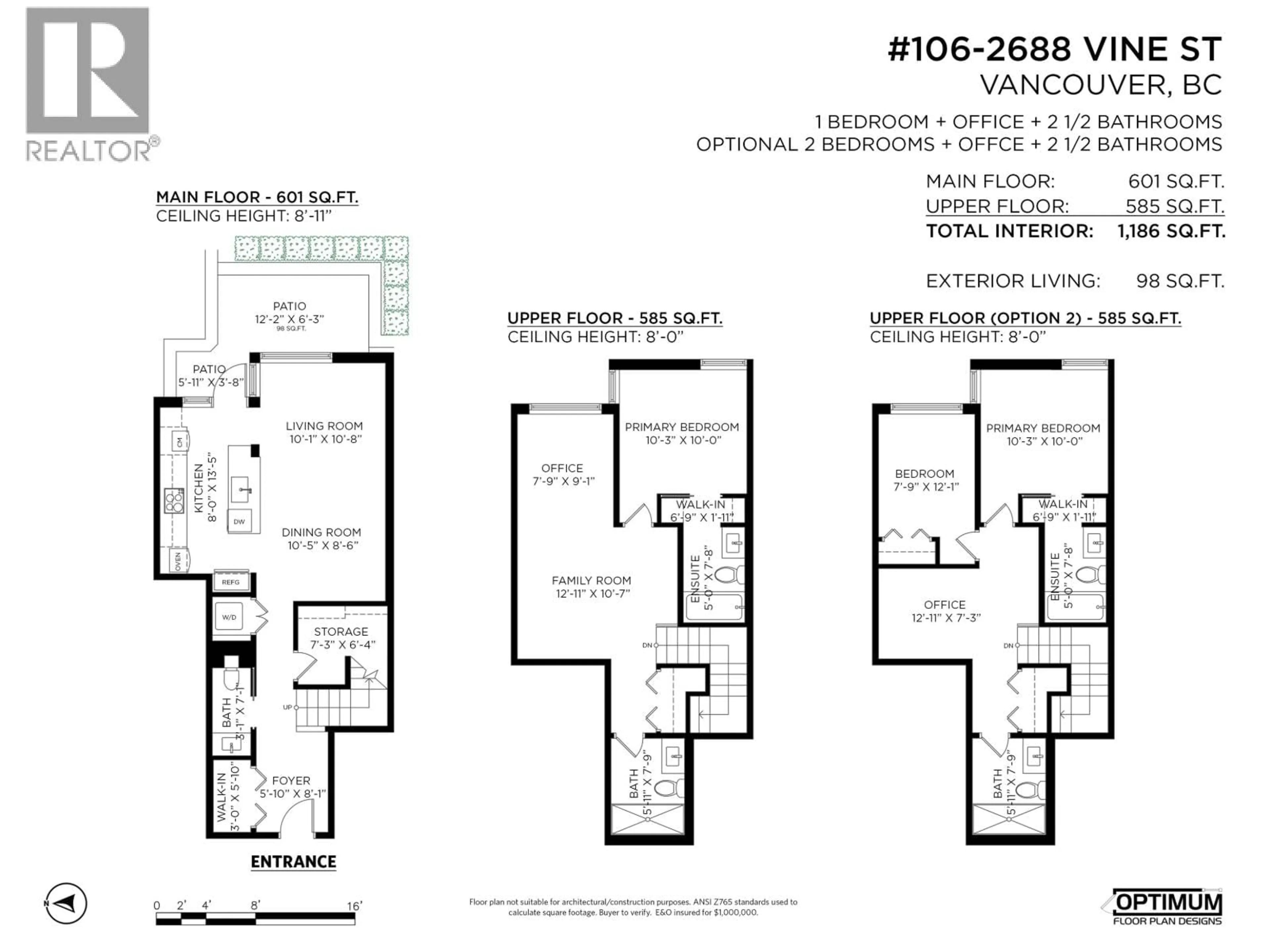 Floor plan for 106 - 2688 VINE STREET, Vancouver British Columbia V6K4T6