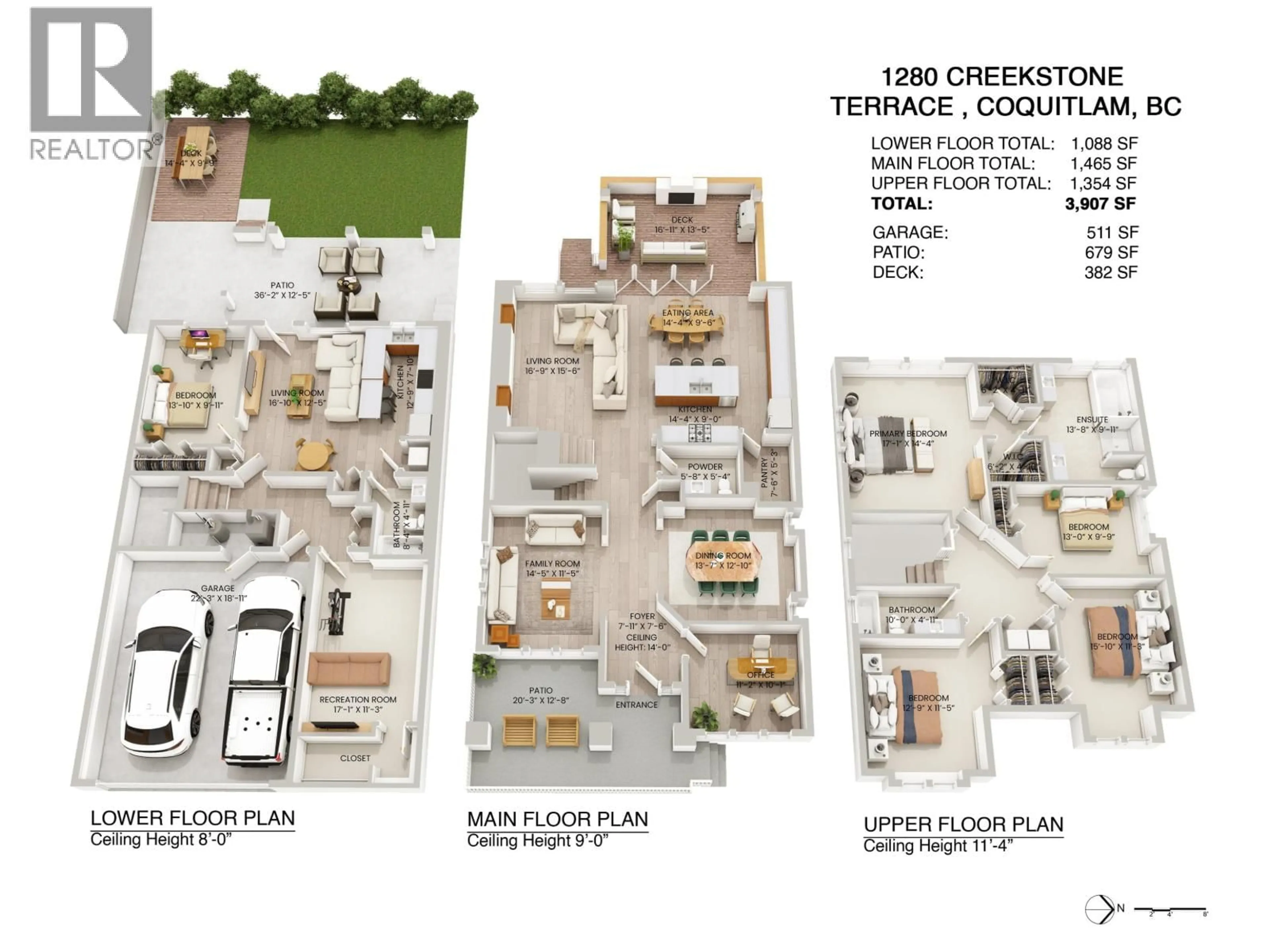 Floor plan for 1280 CREEKSTONE TERRACE, Coquitlam British Columbia V3B0H3