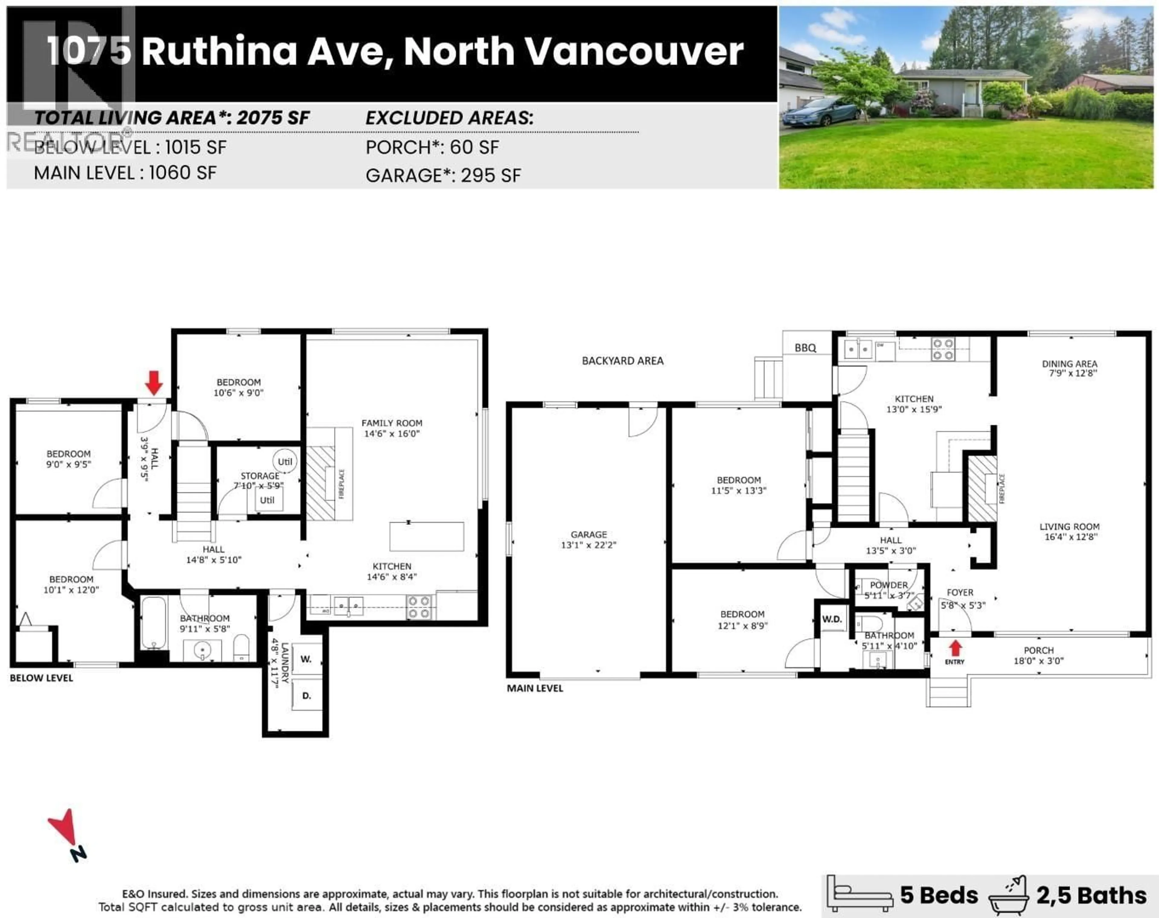 Floor plan for 1075 RUTHINA AVENUE, North Vancouver British Columbia V7R2E7