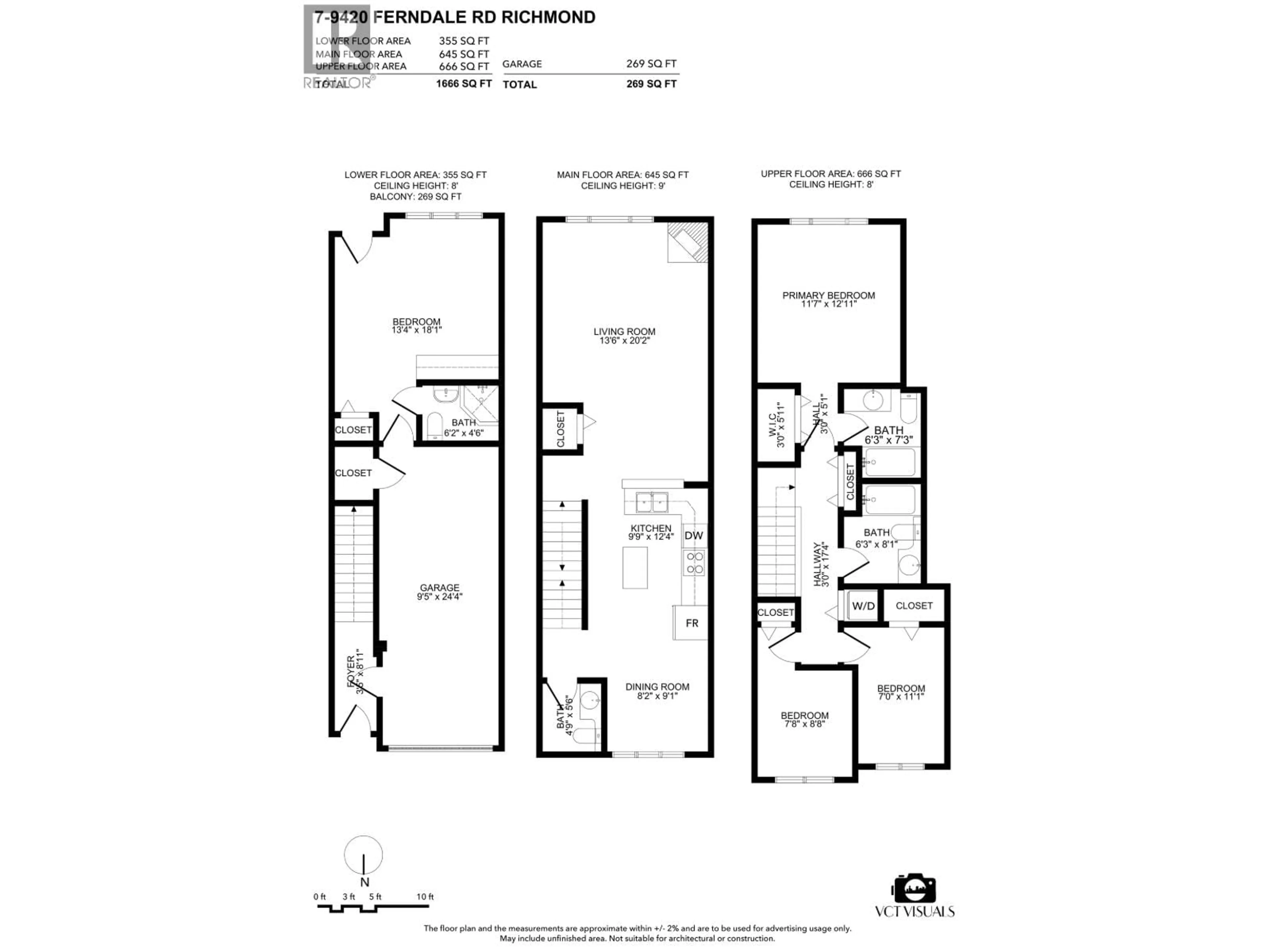 Floor plan for 7 - 9420 FERNDALE ROAD, Richmond British Columbia V6Y0A7