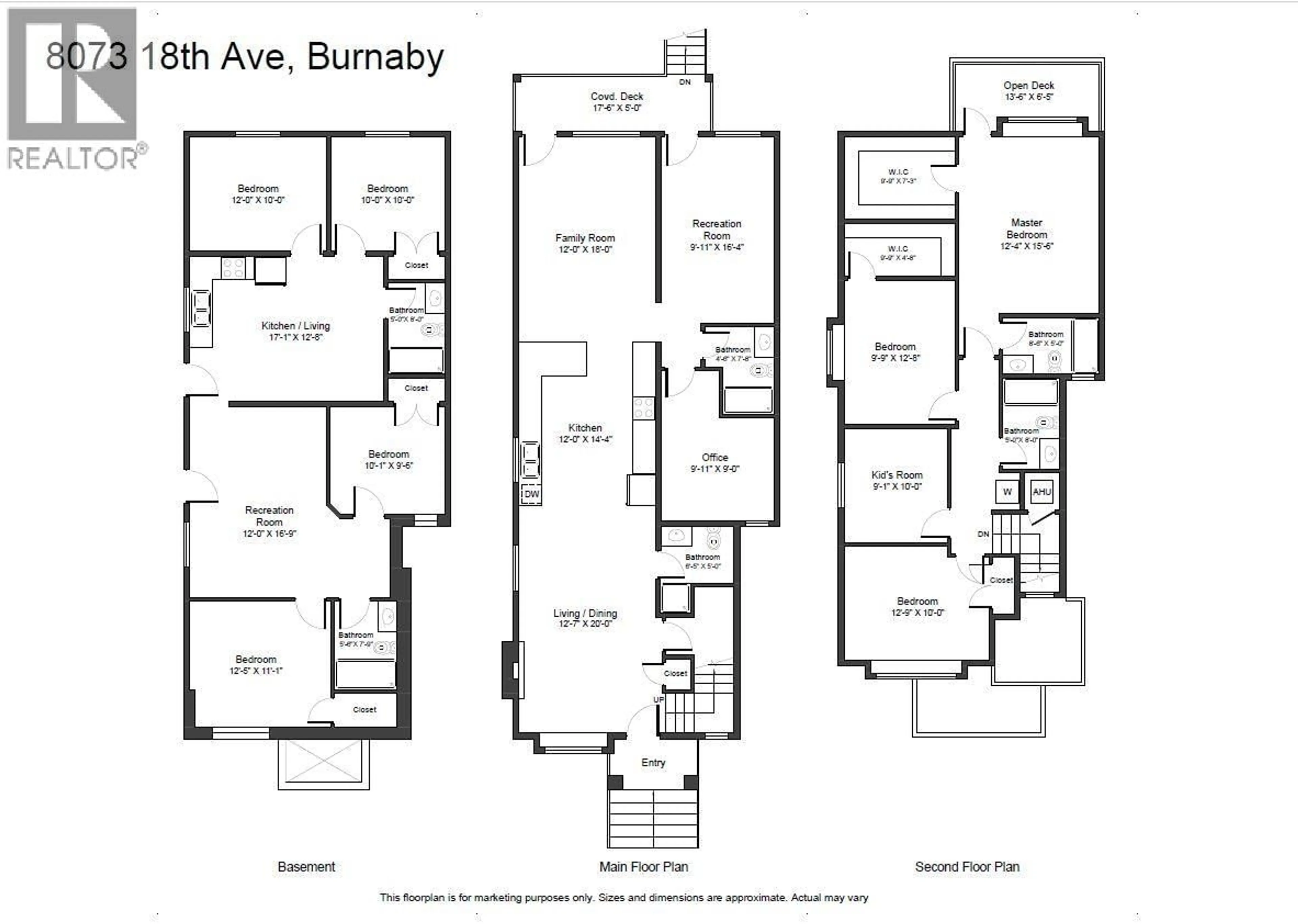Floor plan for 8073 18TH AVENUE, Burnaby British Columbia V3N1J9