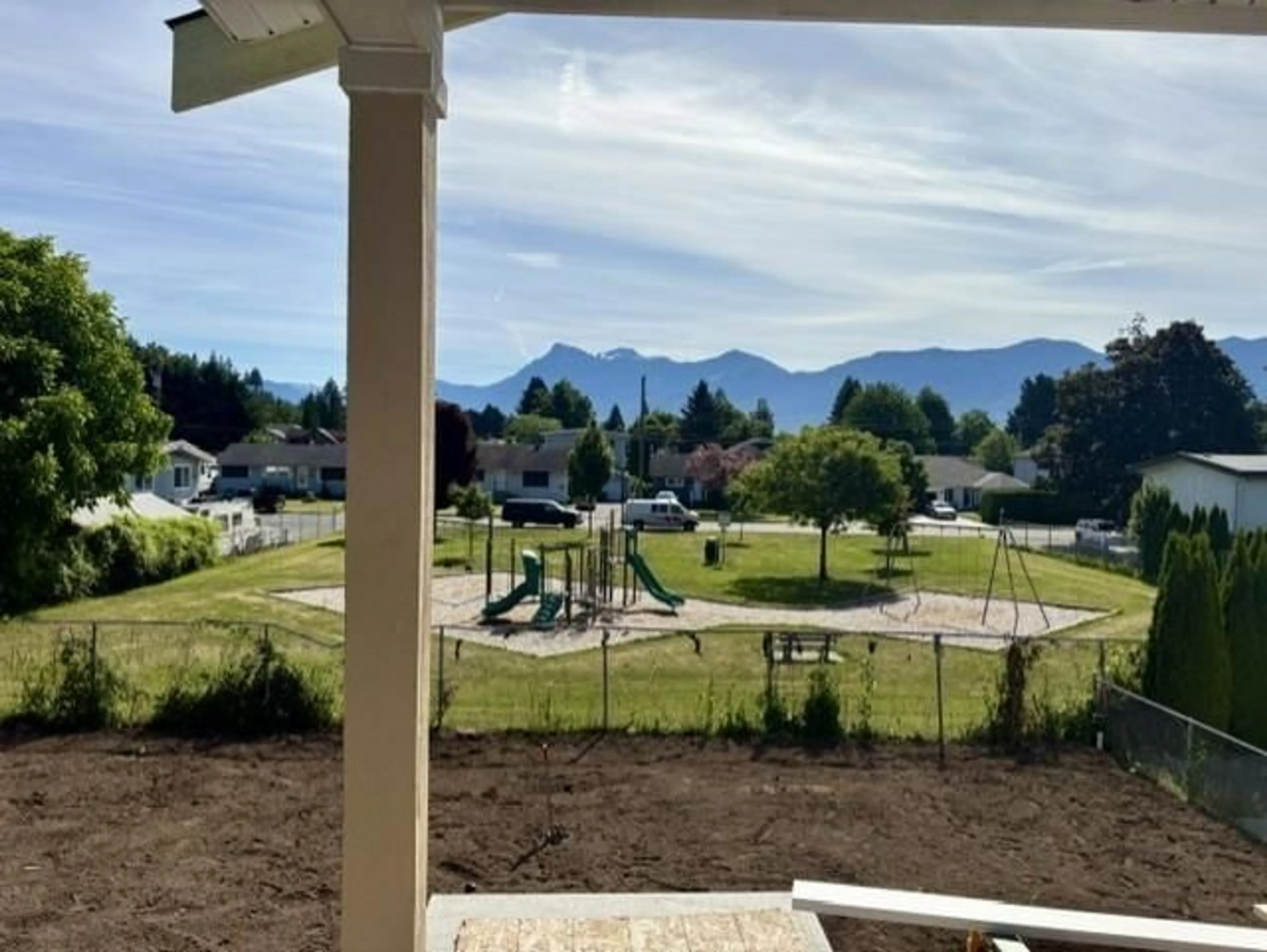 A pic from outside/outdoor area/front of a property/back of a property/a pic from drone, mountain view for 9650 MENZIES STREET, Chilliwack British Columbia V2P5Y9