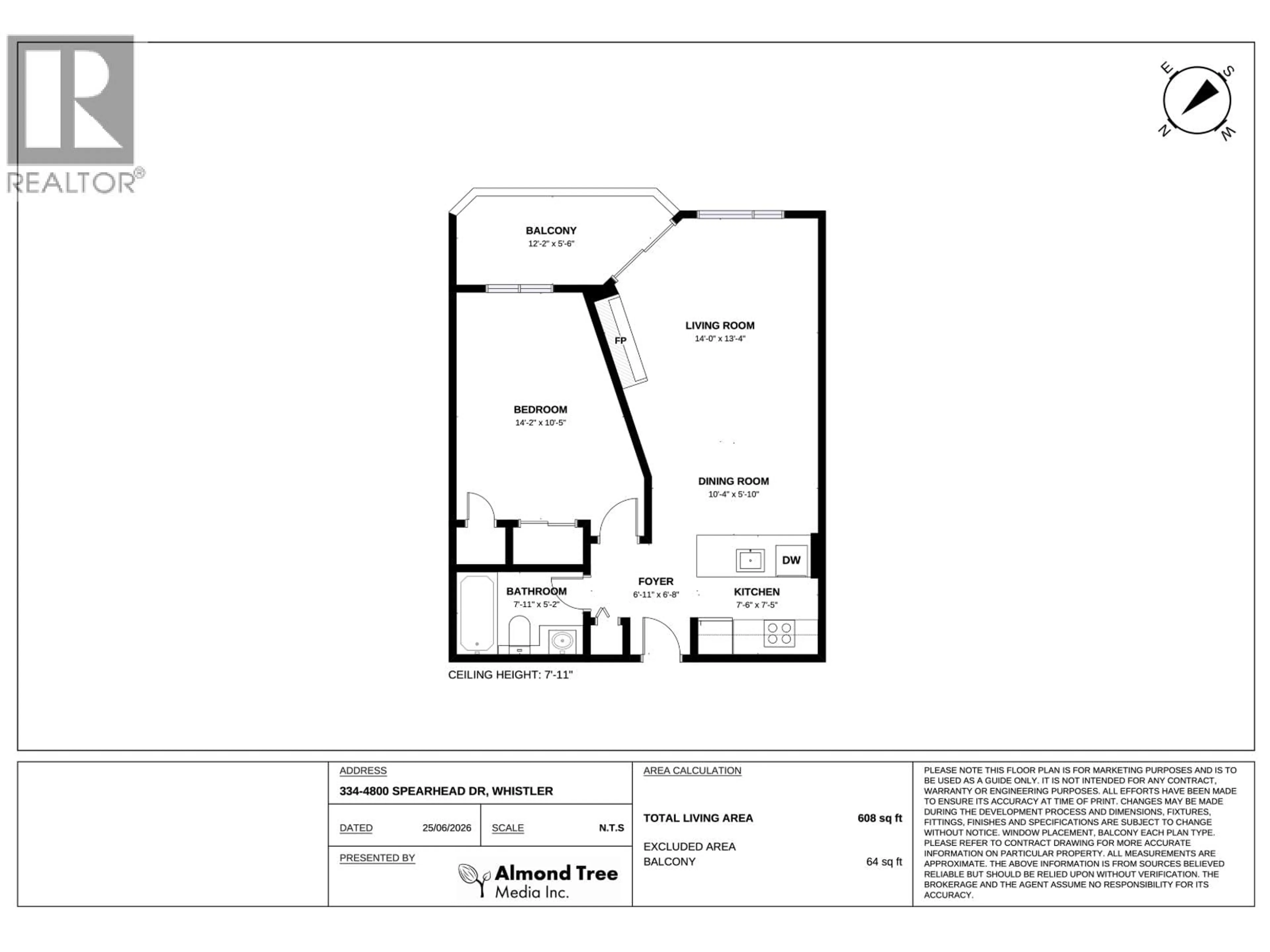 Floor plan for 334 - 4800 SPEARHEAD DRIVE, Whistler British Columbia V8E1G1