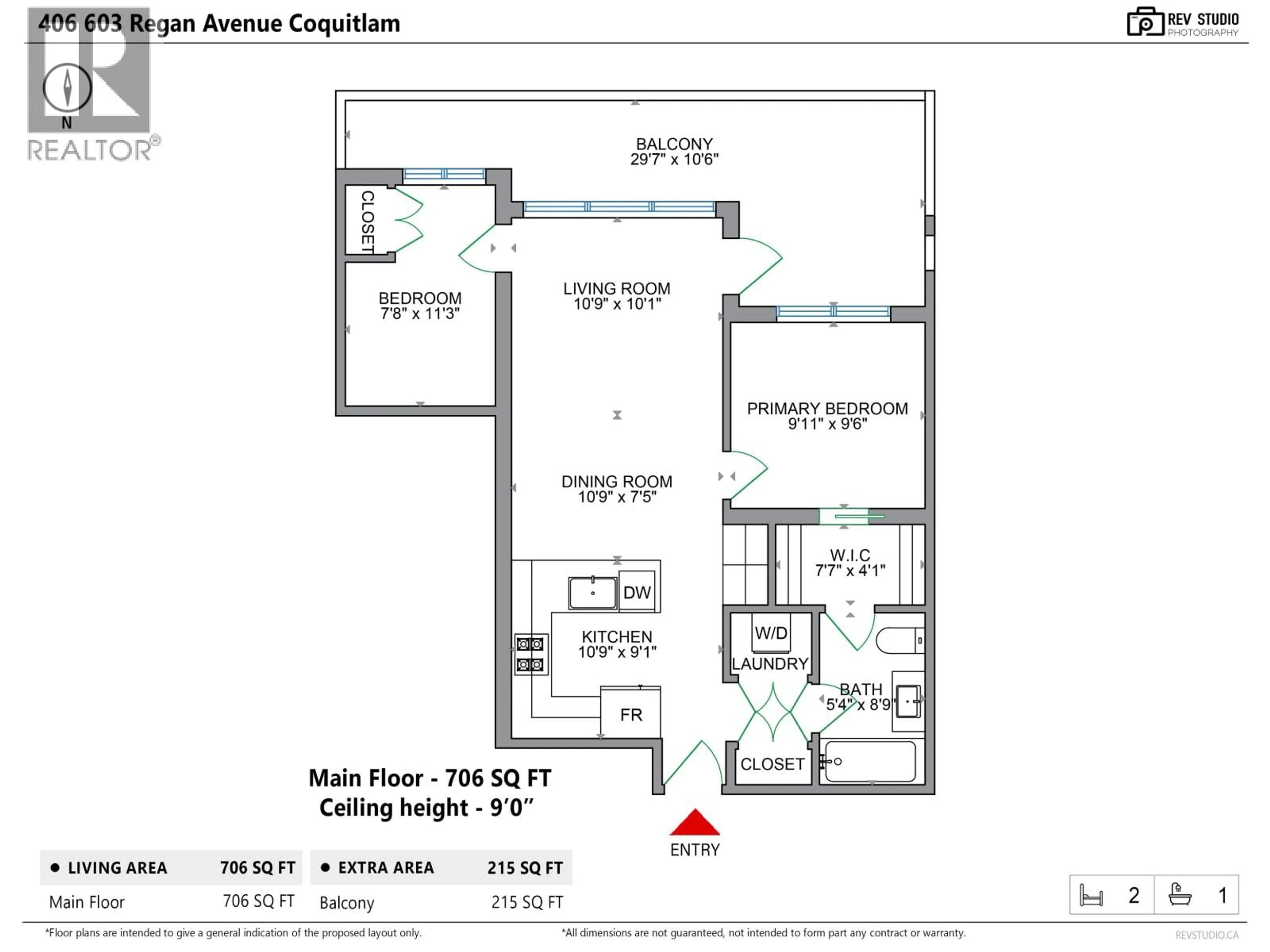 Floor plan for 406 - 603 REGAN AVENUE, Coquitlam British Columbia V3J0K2