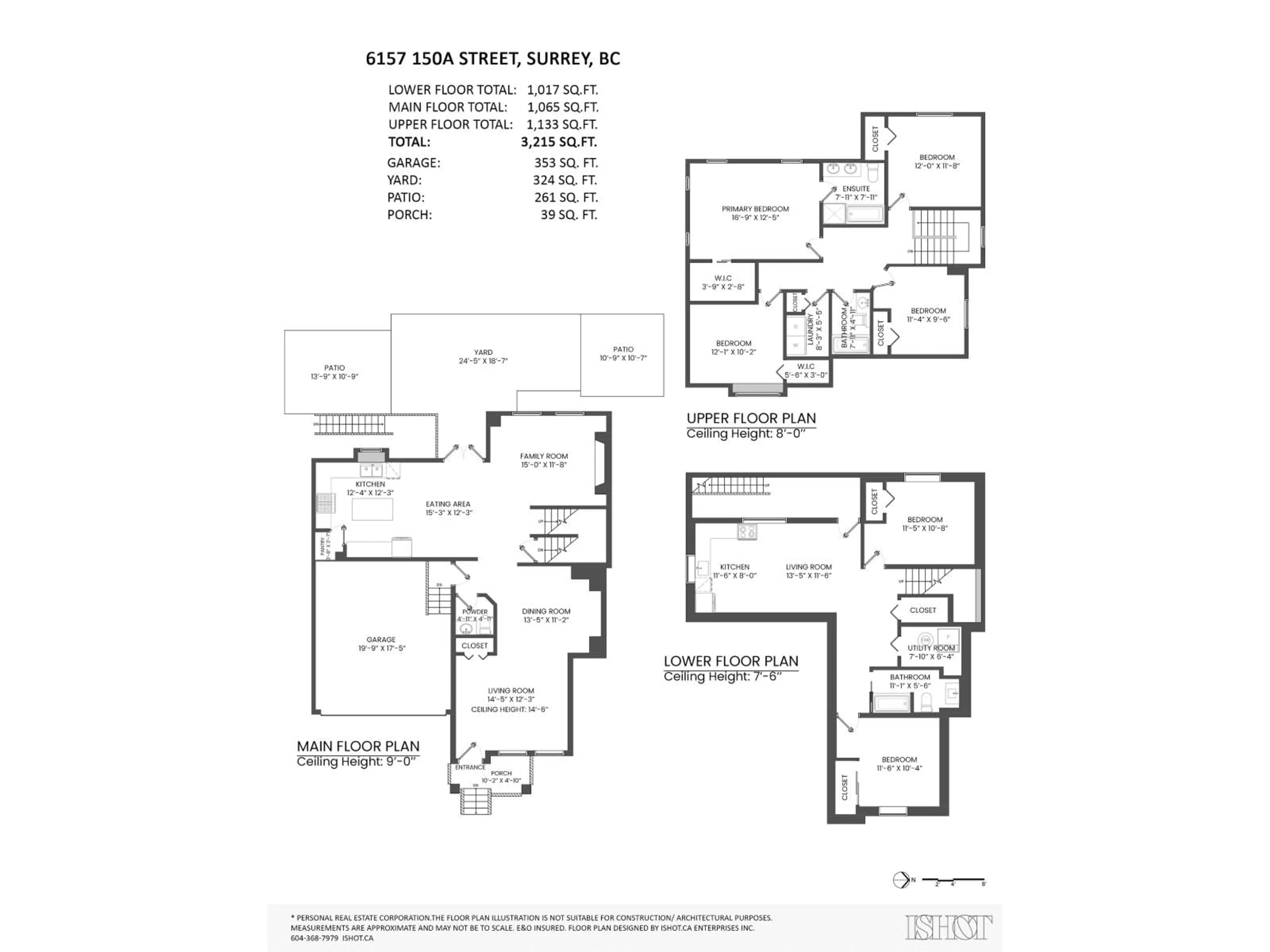 Floor plan for 6157 150A STREET, Surrey British Columbia V3S7W9