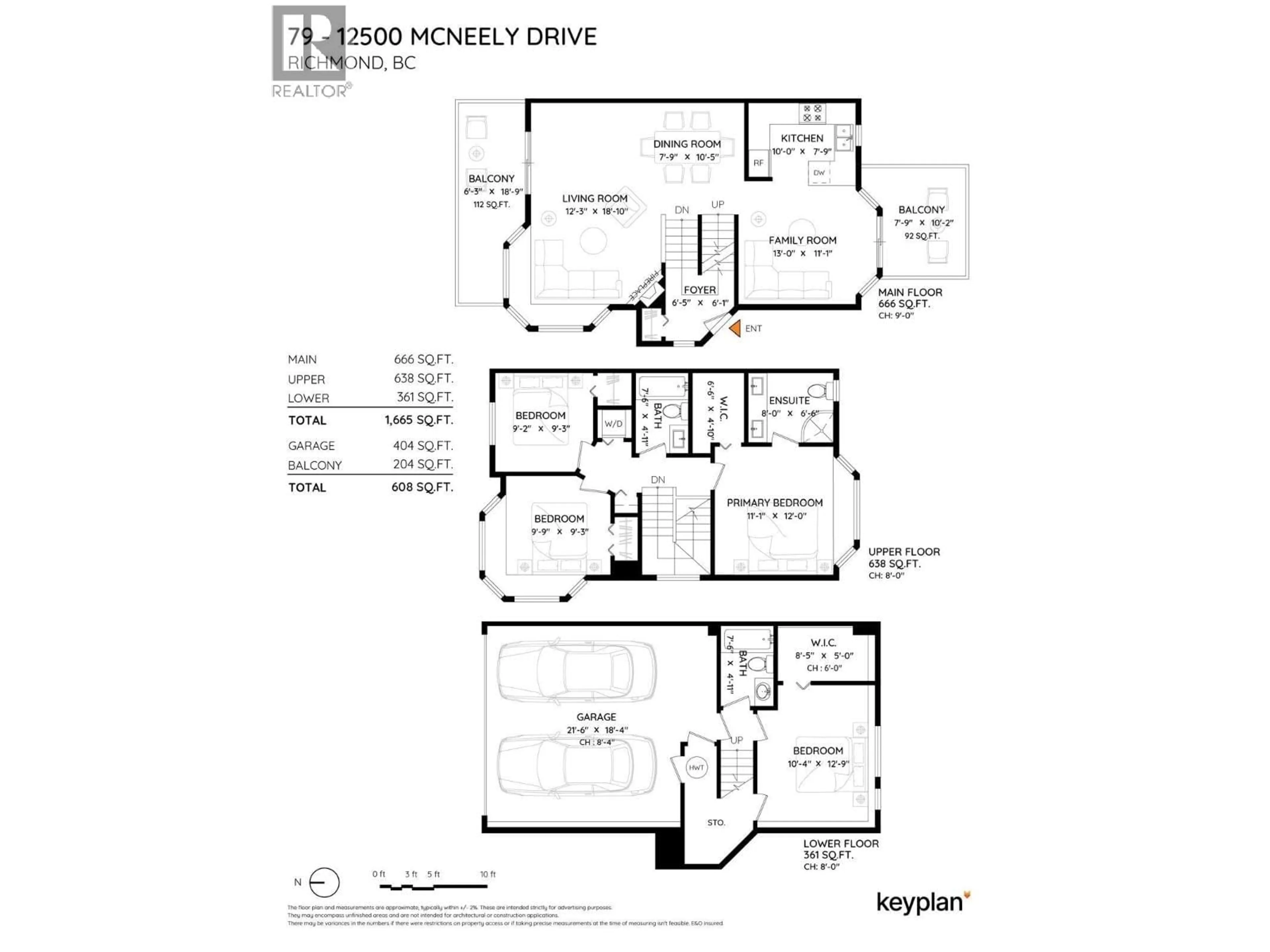 Floor plan for 79 - 12500 MCNEELY DRIVE, Richmond British Columbia V6V2S4