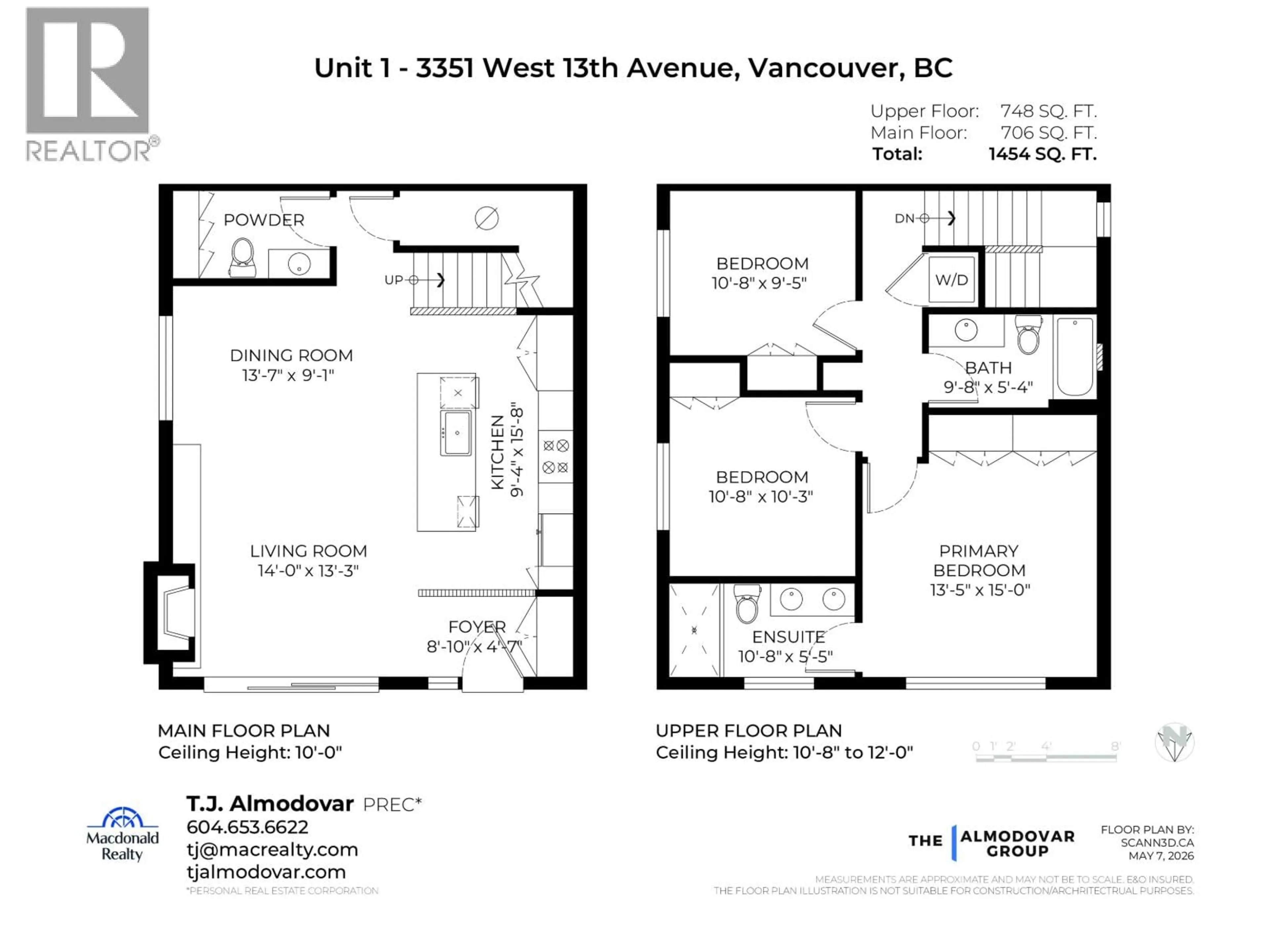 Floor plan for 1 - 3351 13TH AVENUE, Vancouver British Columbia V6R2R8