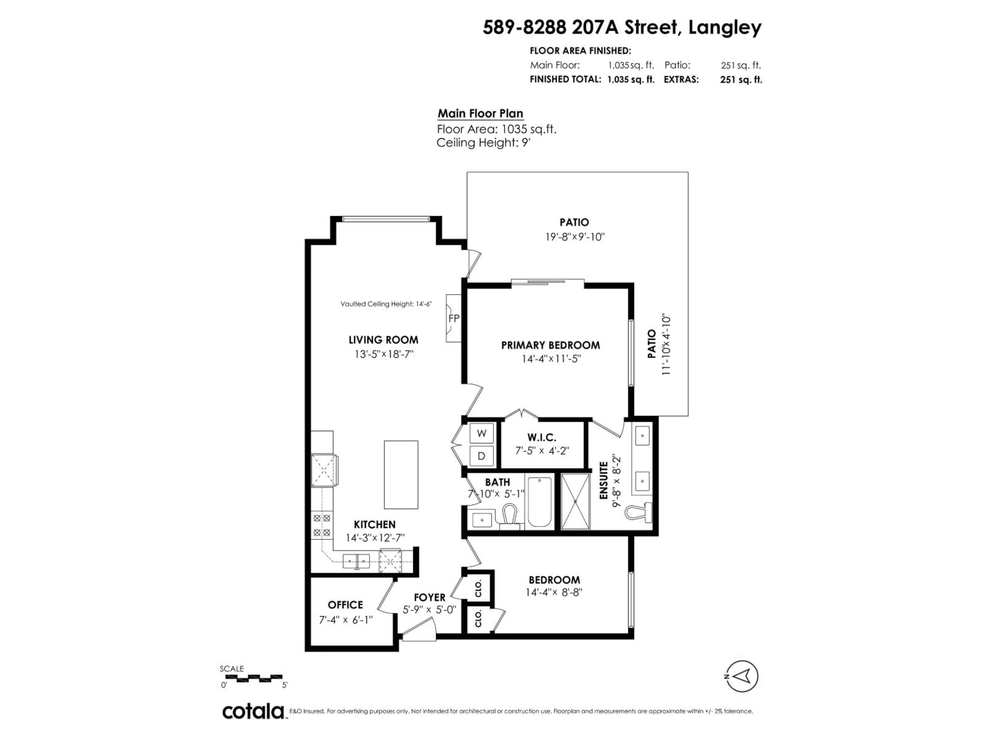 Floor plan for 589 - 8288 207A STREET, Langley British Columbia V2Y0L2