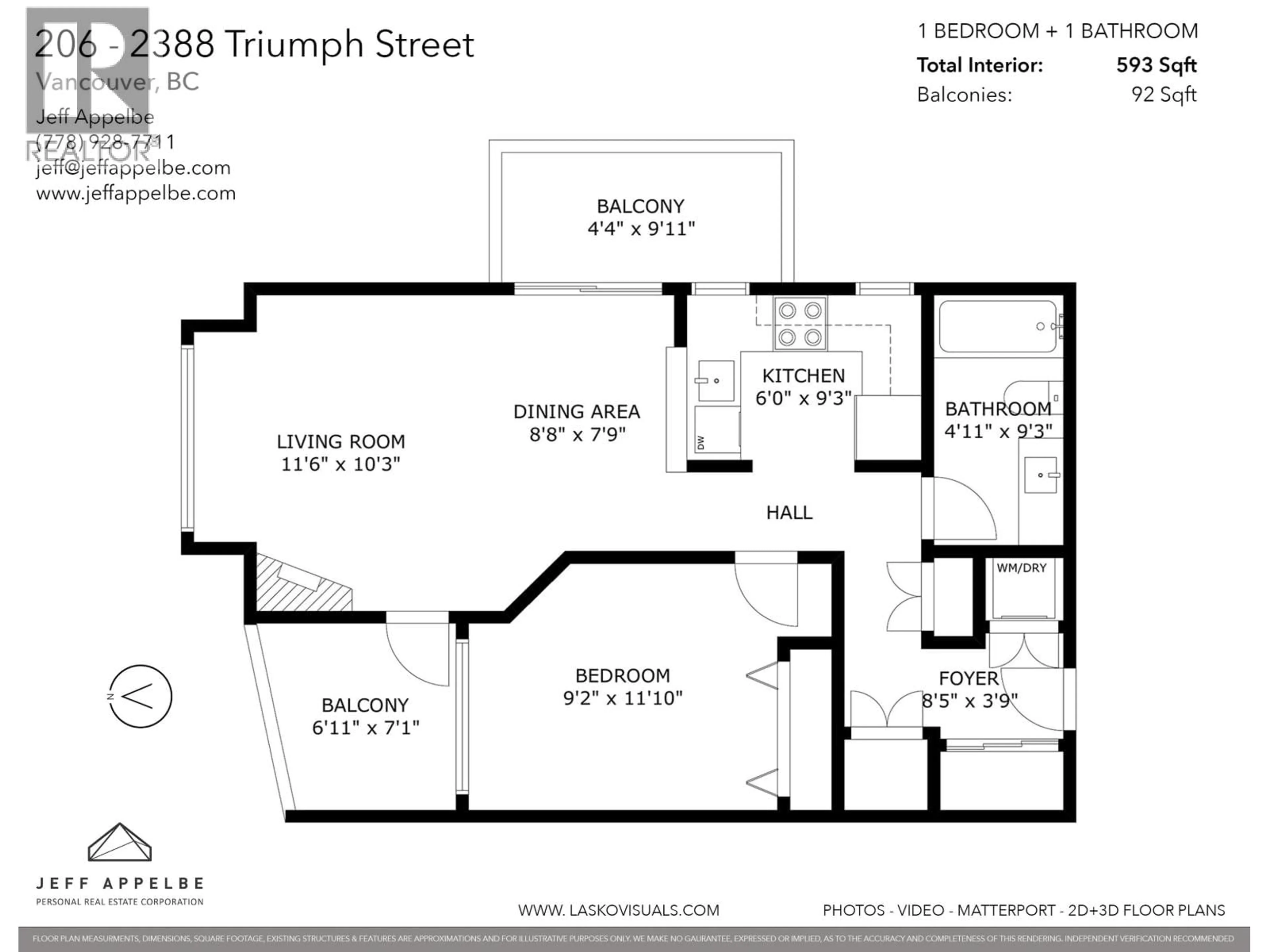 Floor plan for 206 - 2388 TRIUMPH STREET, Vancouver British Columbia V5L1L5