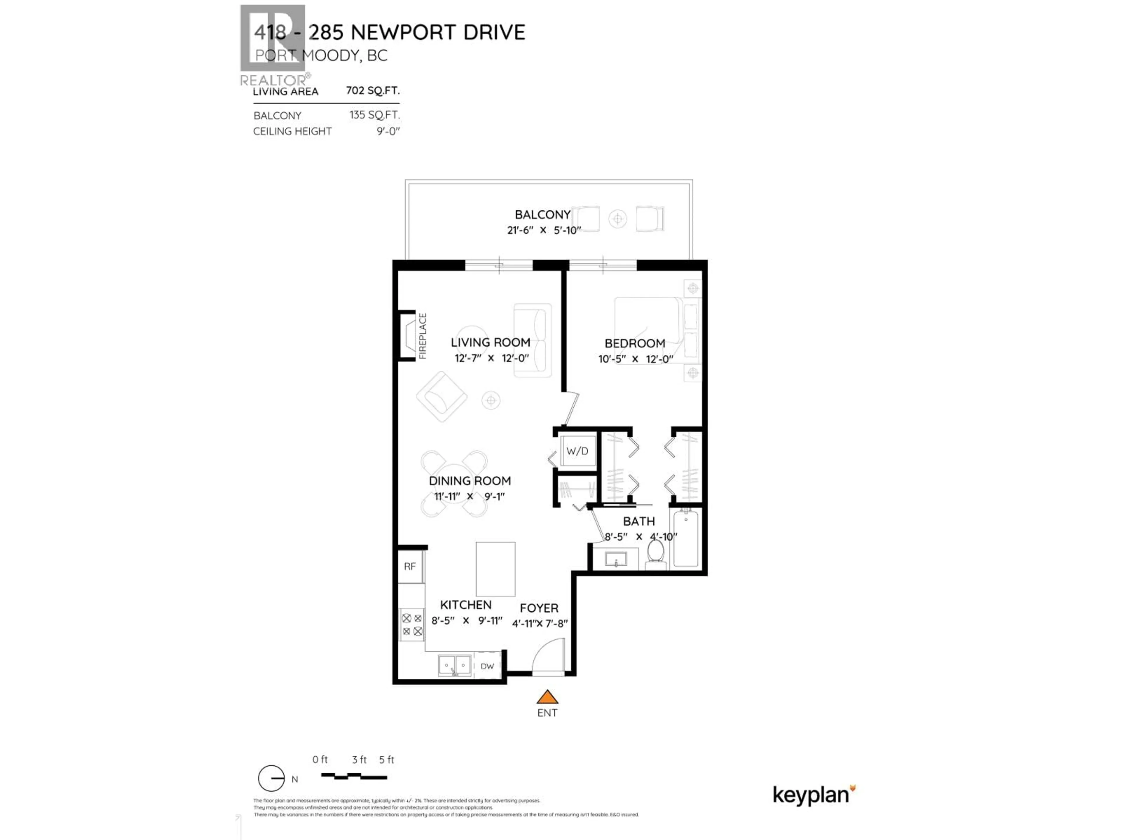 Floor plan for 418 - 285 NEWPORT DRIVE, Port Moody British Columbia V3H5J6