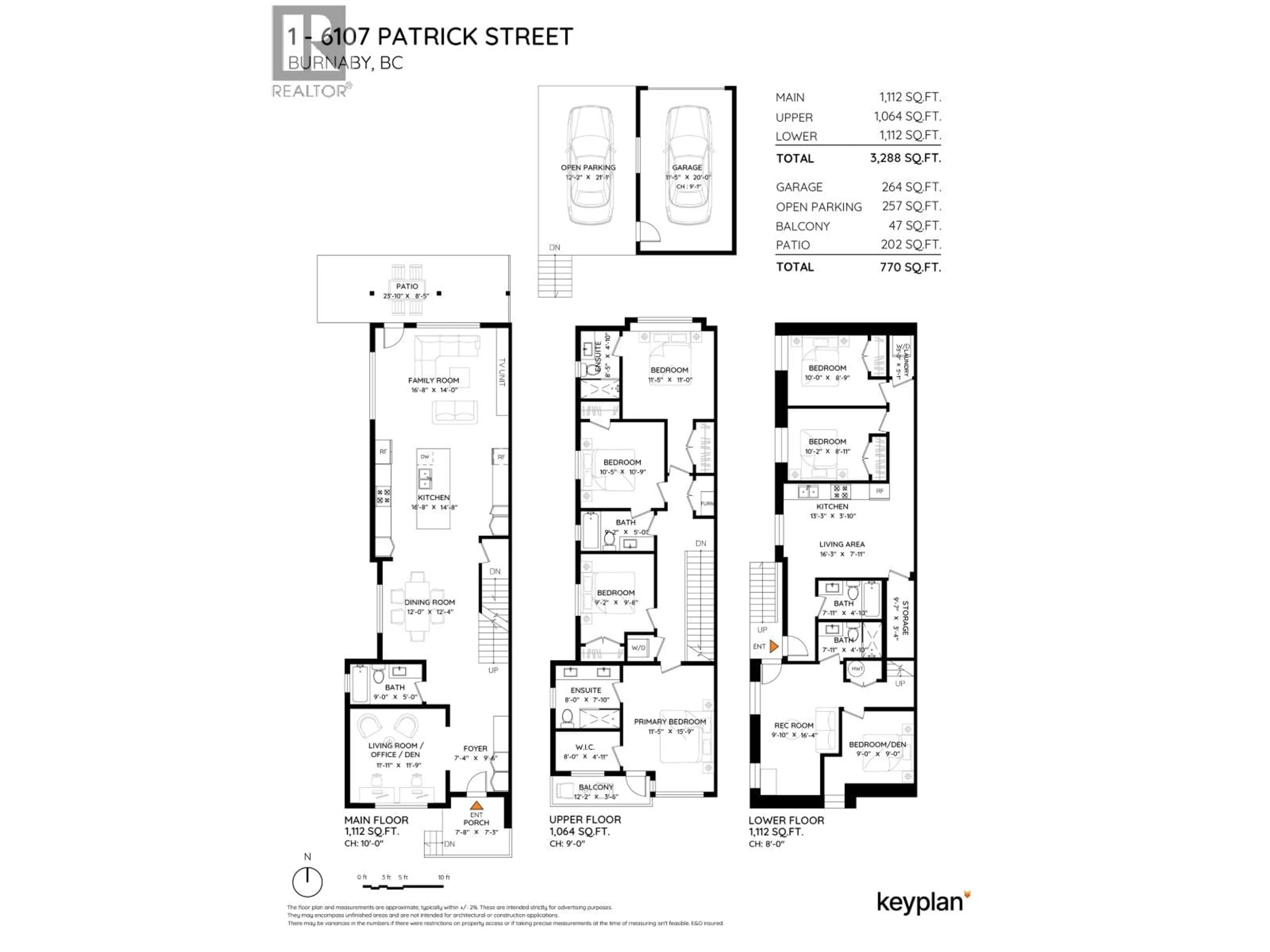 Floor plan for 1 - 6107 PATRICK STREET, Burnaby British Columbia V5J3B8