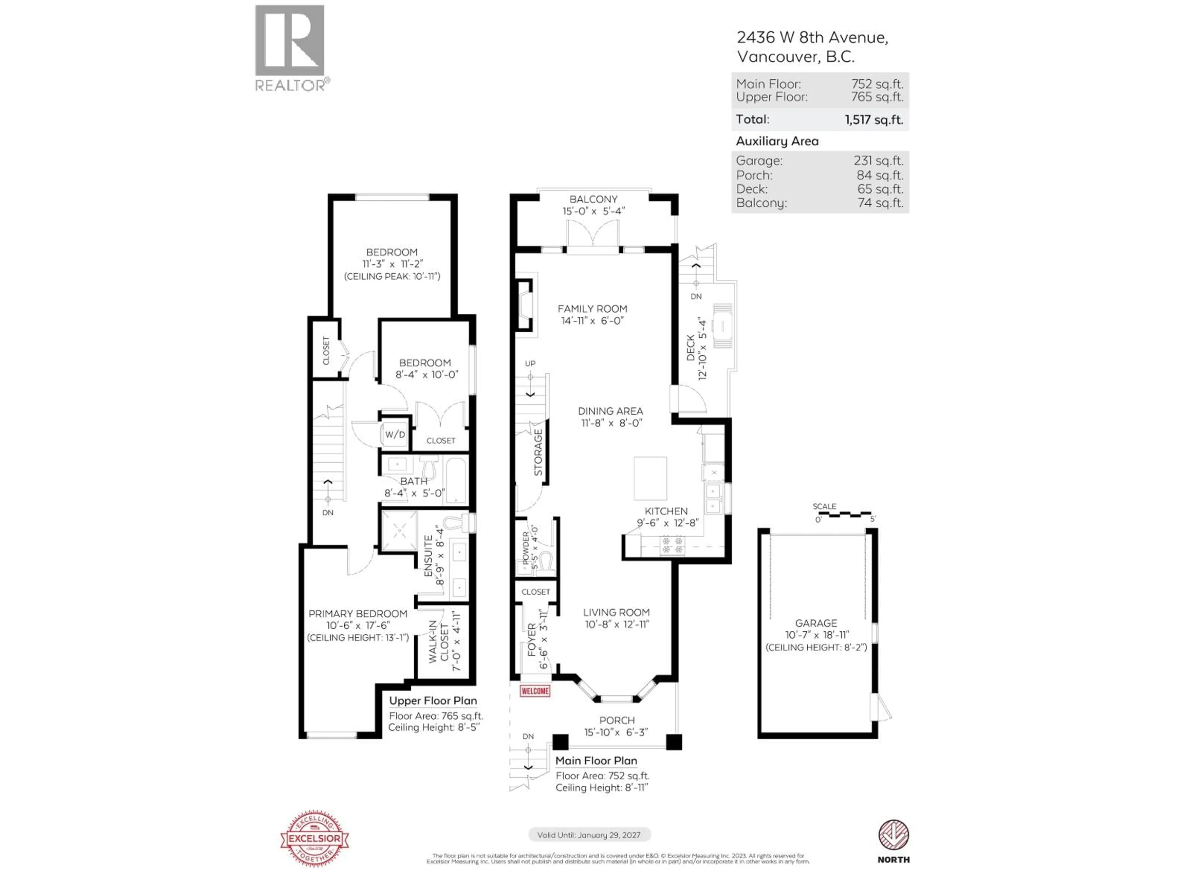 Floor plan for 2436 8TH AVENUE, Vancouver British Columbia V6K2B1