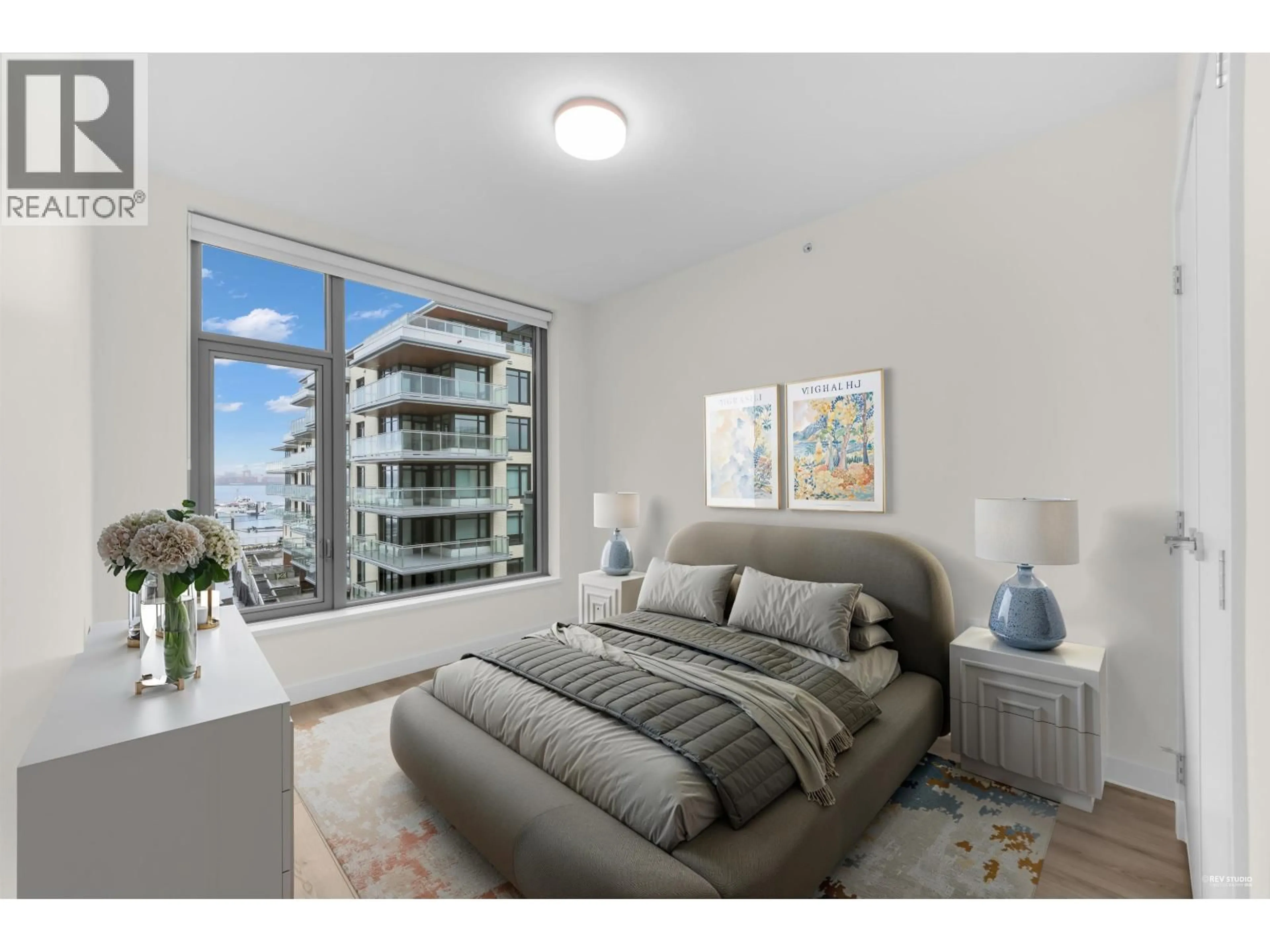 Bedroom with bed, unknown for 401 - 755 HARBOURSIDE DRIVE, North Vancouver British Columbia V7P0G1