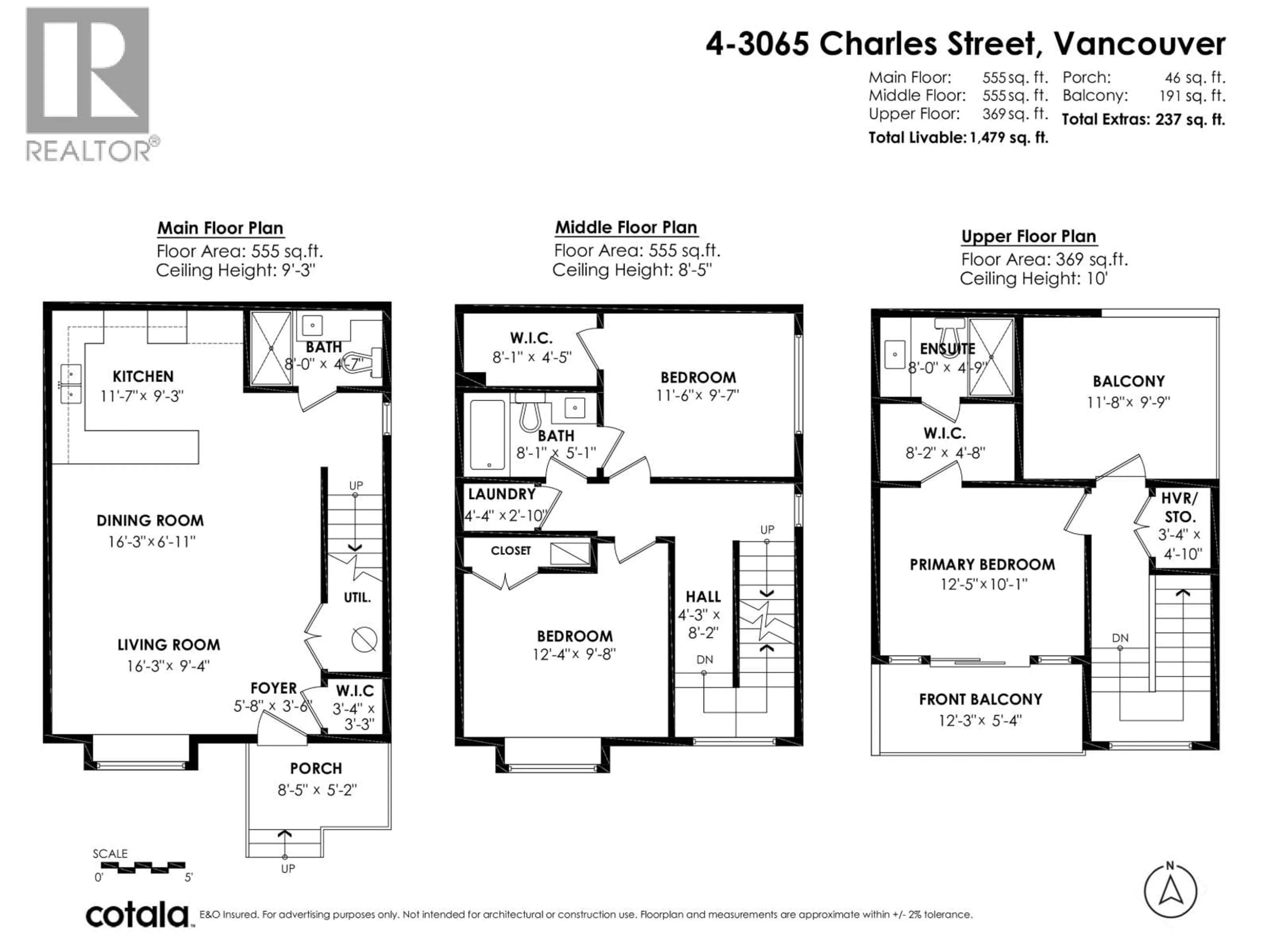 Floor plan for 4 - 3065 CHARLES STREET, Vancouver British Columbia V5K3B6