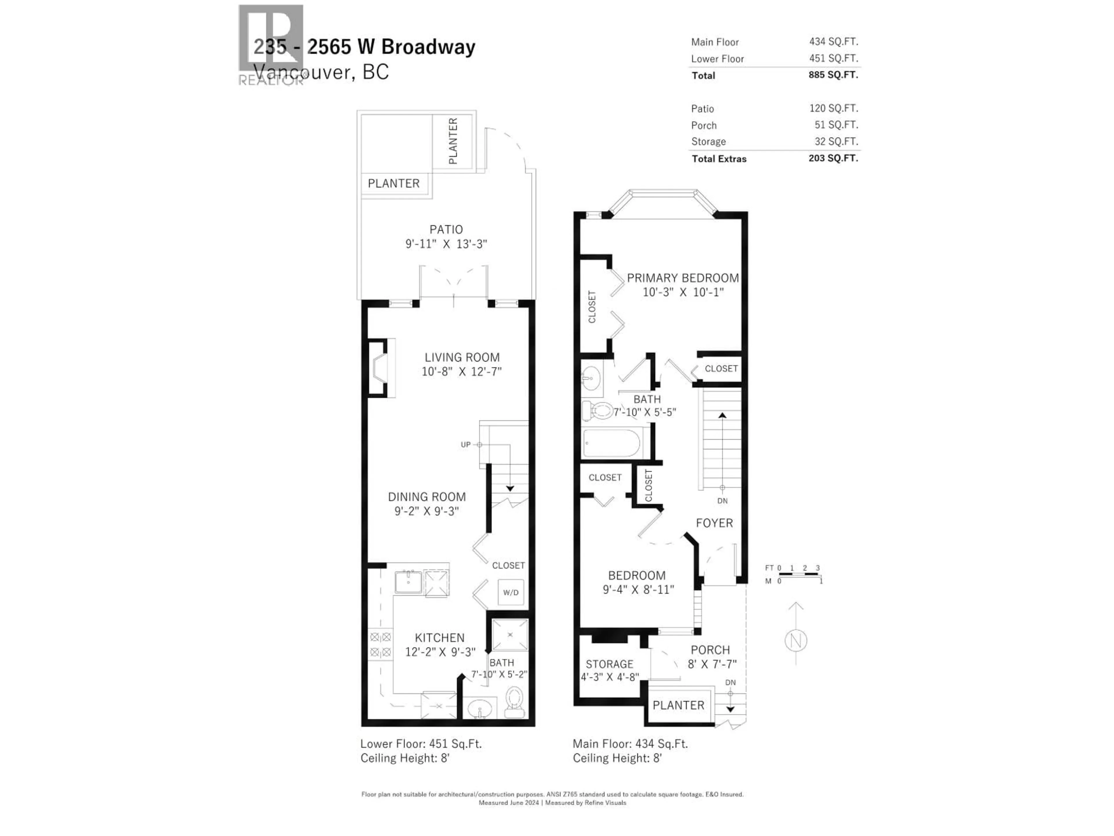Floor plan for 235 - 2565 BROADWAY, Vancouver British Columbia V6K2E9