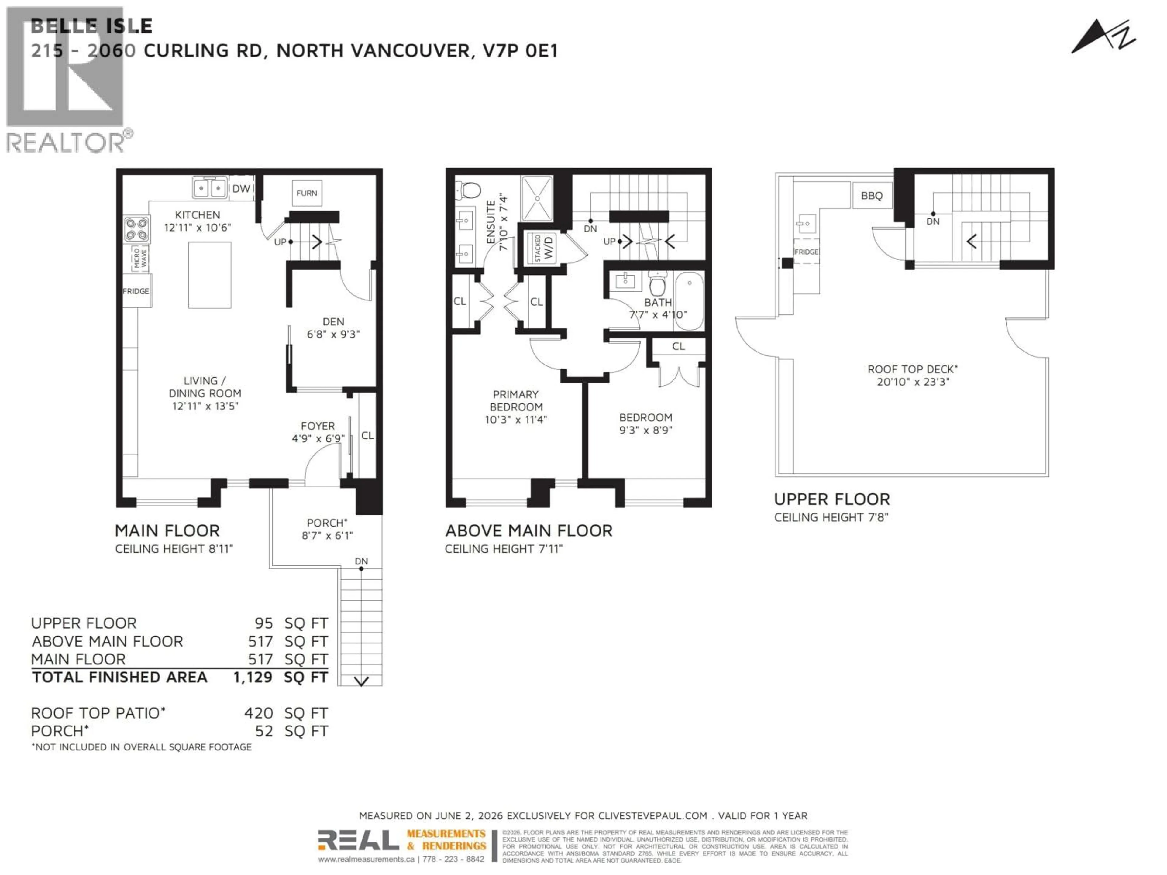 Floor plan for 215 - 2060 CURLING ROAD, North Vancouver British Columbia V7P0E1