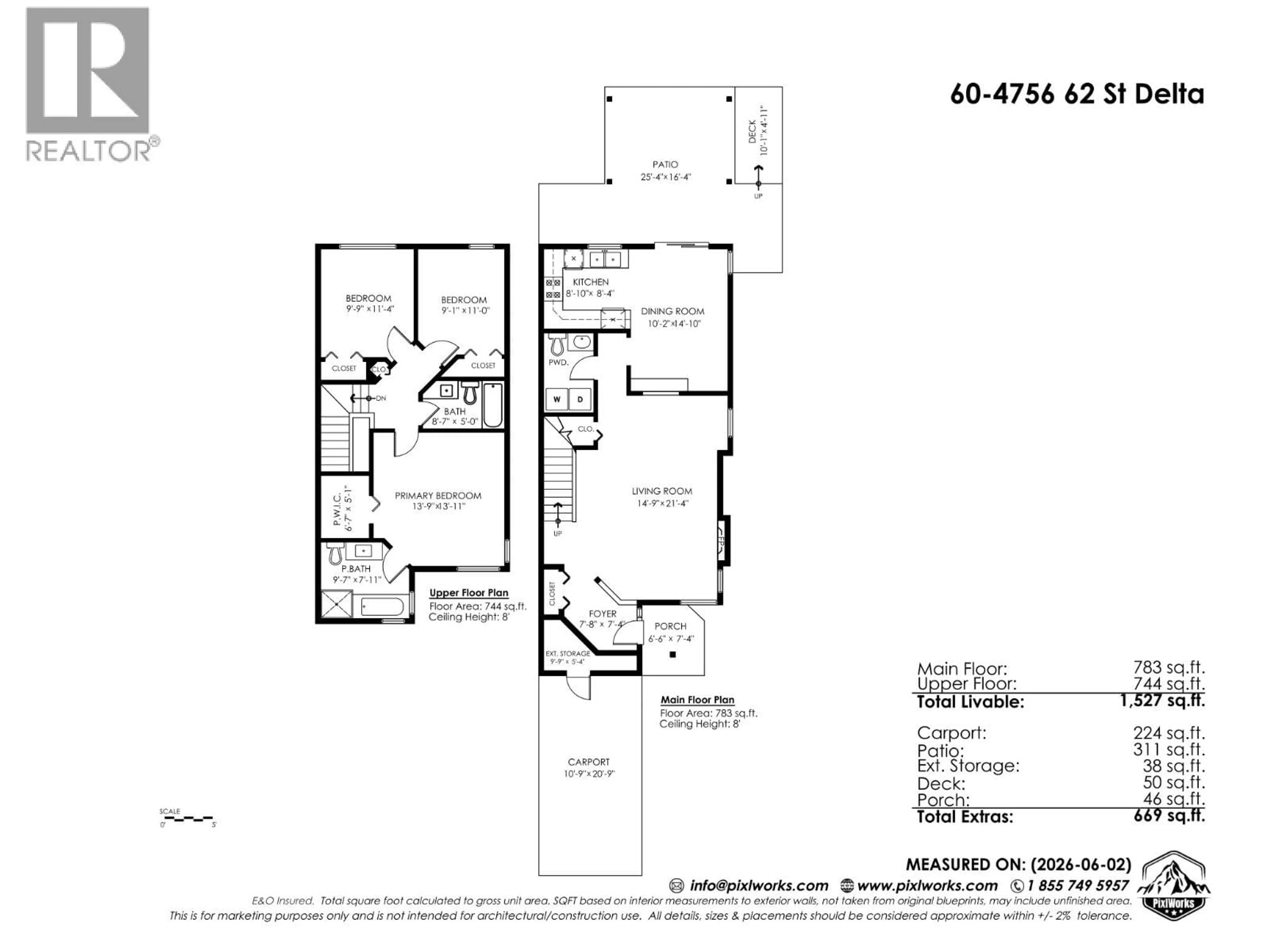 Floor plan for 60 - 4756 62 STREET, Delta British Columbia V4K4V8
