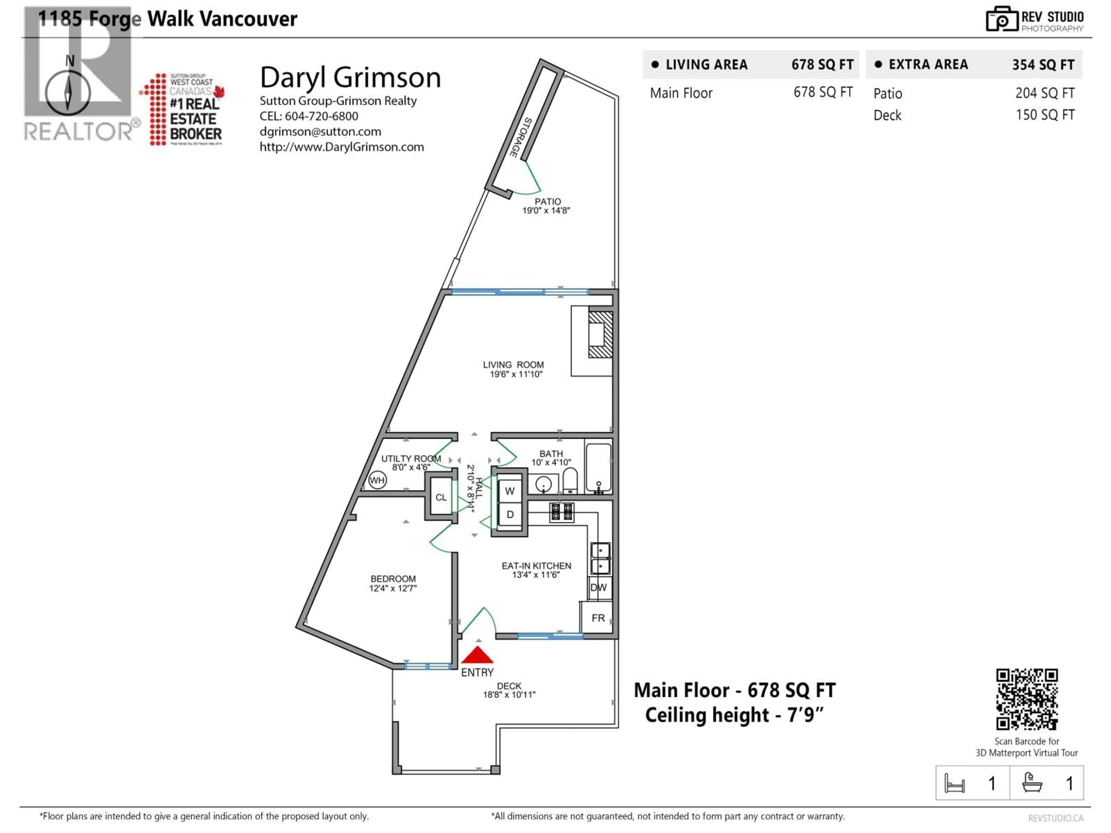 Floor plan for 1185 FORGE WALK, Vancouver British Columbia V6H3R1