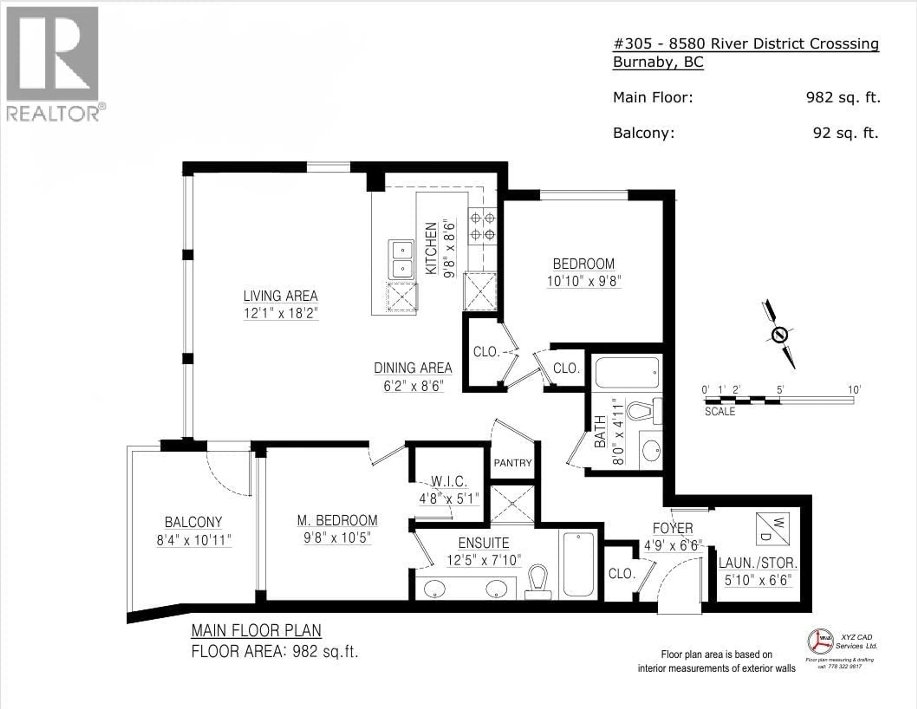 Floor plan for 305 - 8580 RIVER DISTRICT CROSSING, Vancouver British Columbia V5S0B9