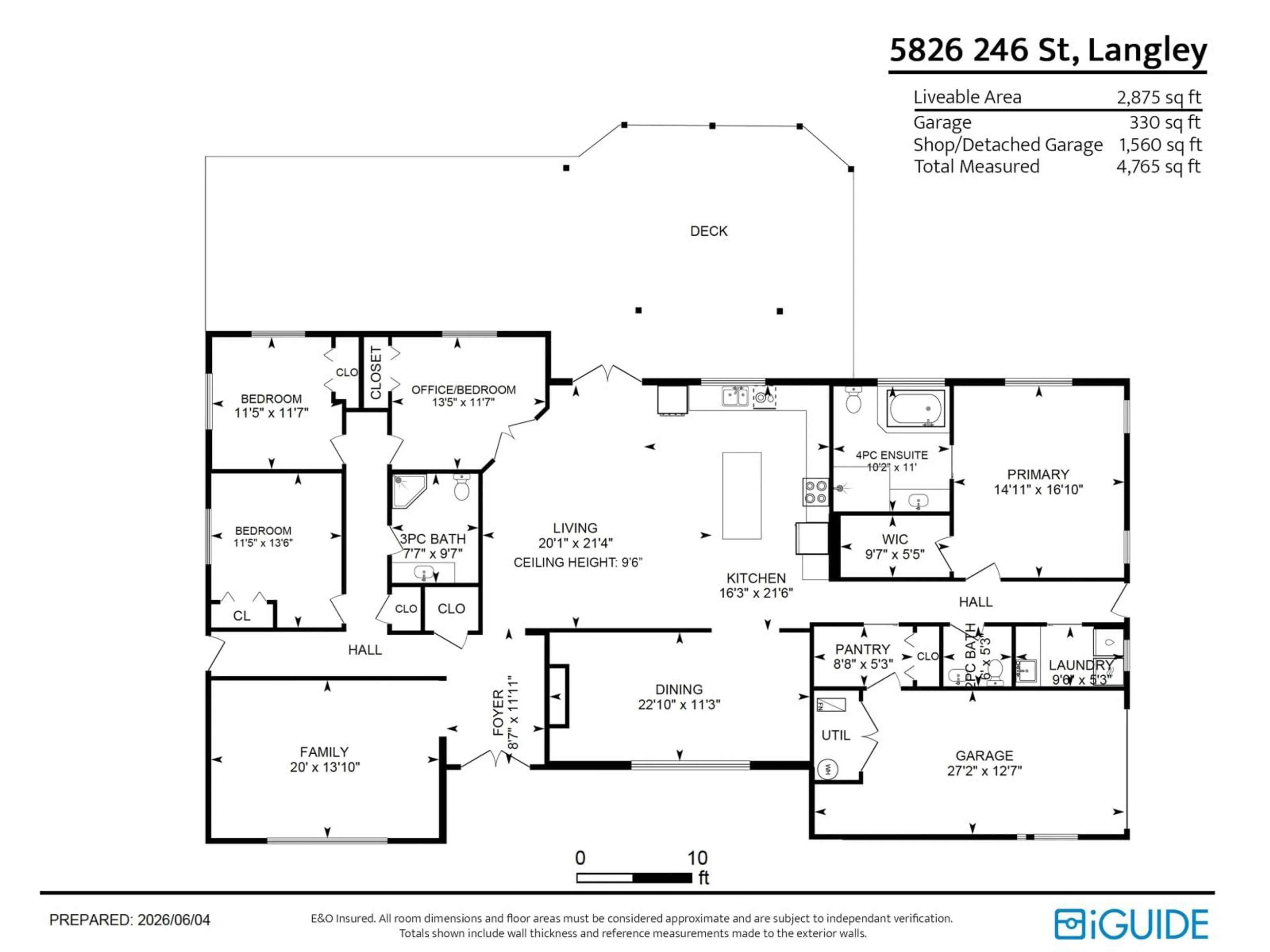 Floor plan for 5826 246 STREET, Langley British Columbia V2Z1H1