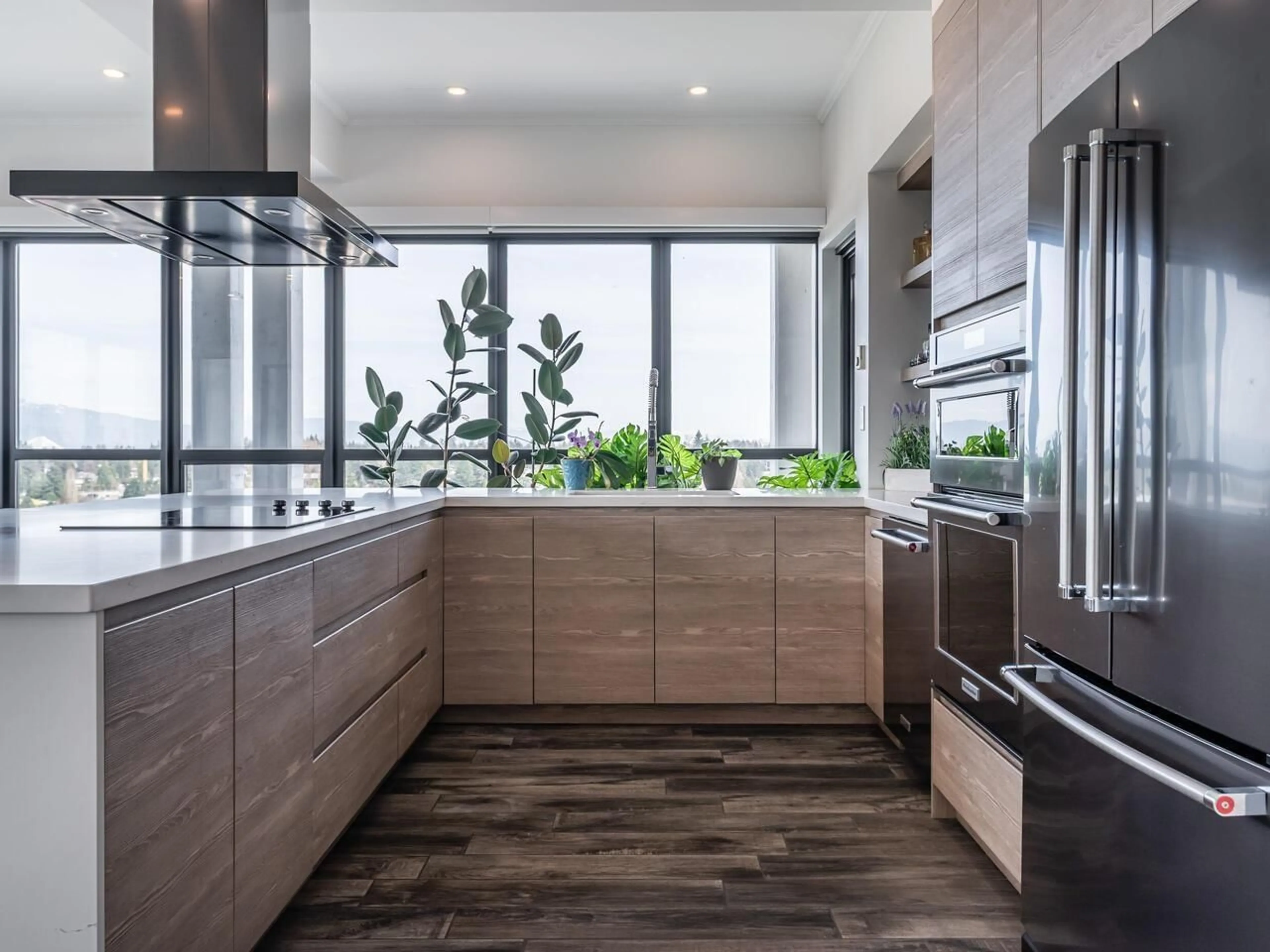 Contemporary kitchen, ceramic/tile floor for 2203 - 10899 UNIVERSITY DRIVE, Surrey British Columbia V3T5V2