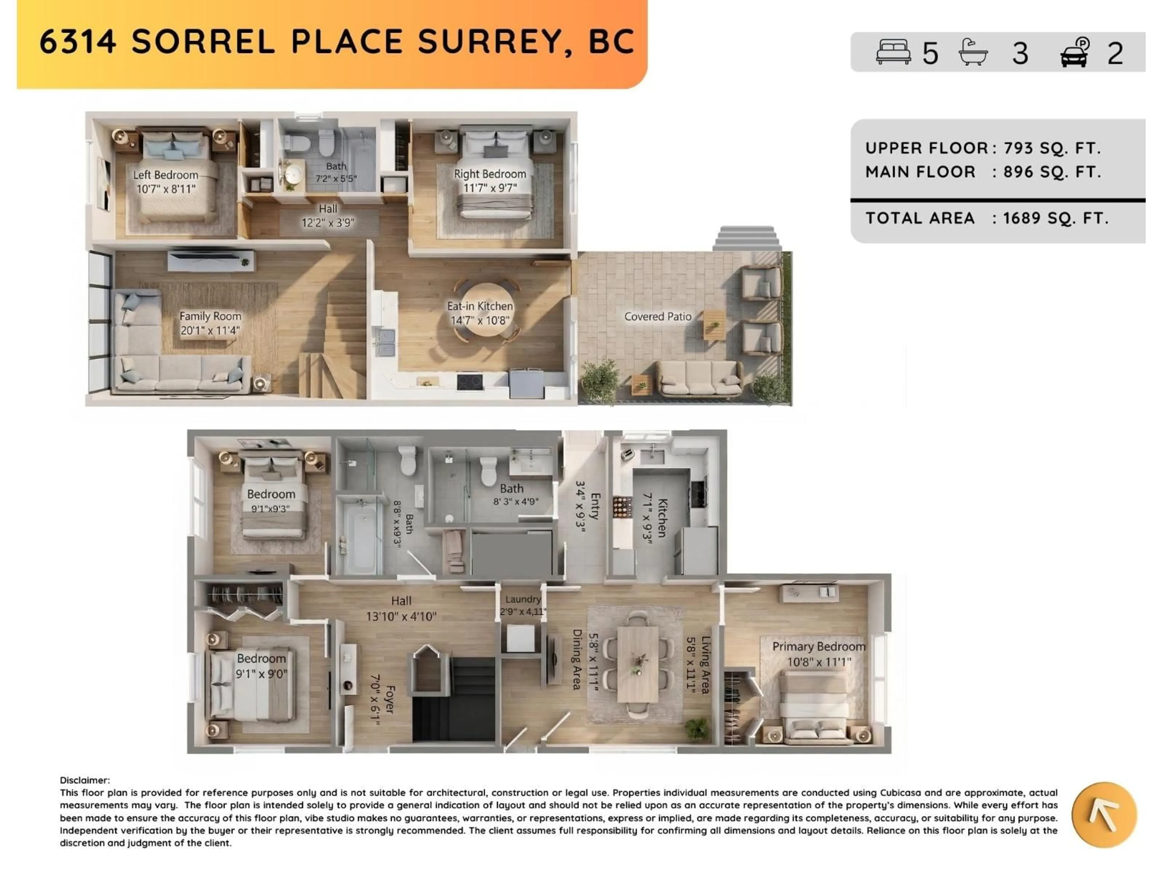 Floor plan for 6314 SORREL PLACE, Surrey British Columbia V3S5H7