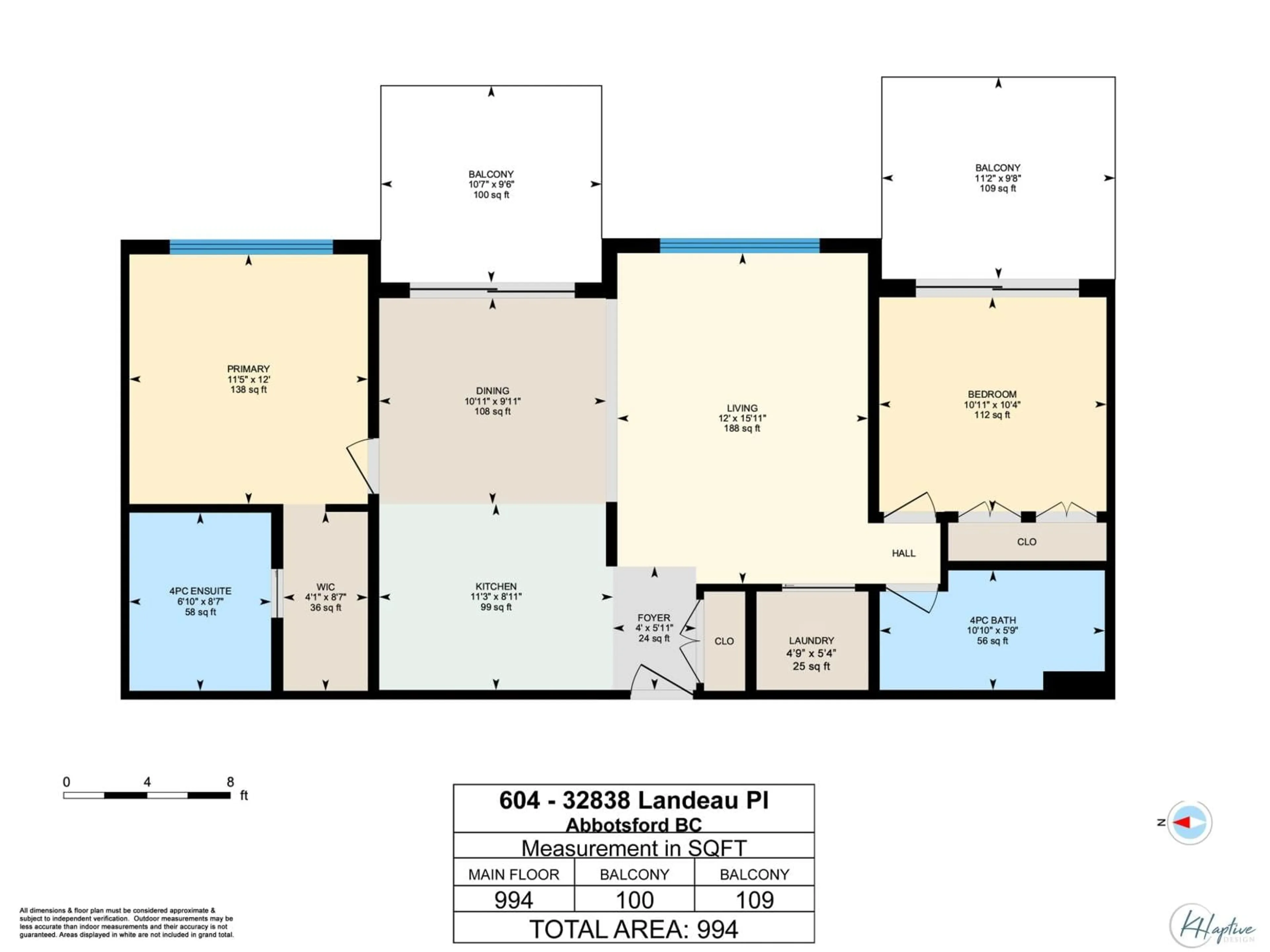 Floor plan for 604 - 32838 LANDEAU PLACE, Abbotsford British Columbia V2S0M6