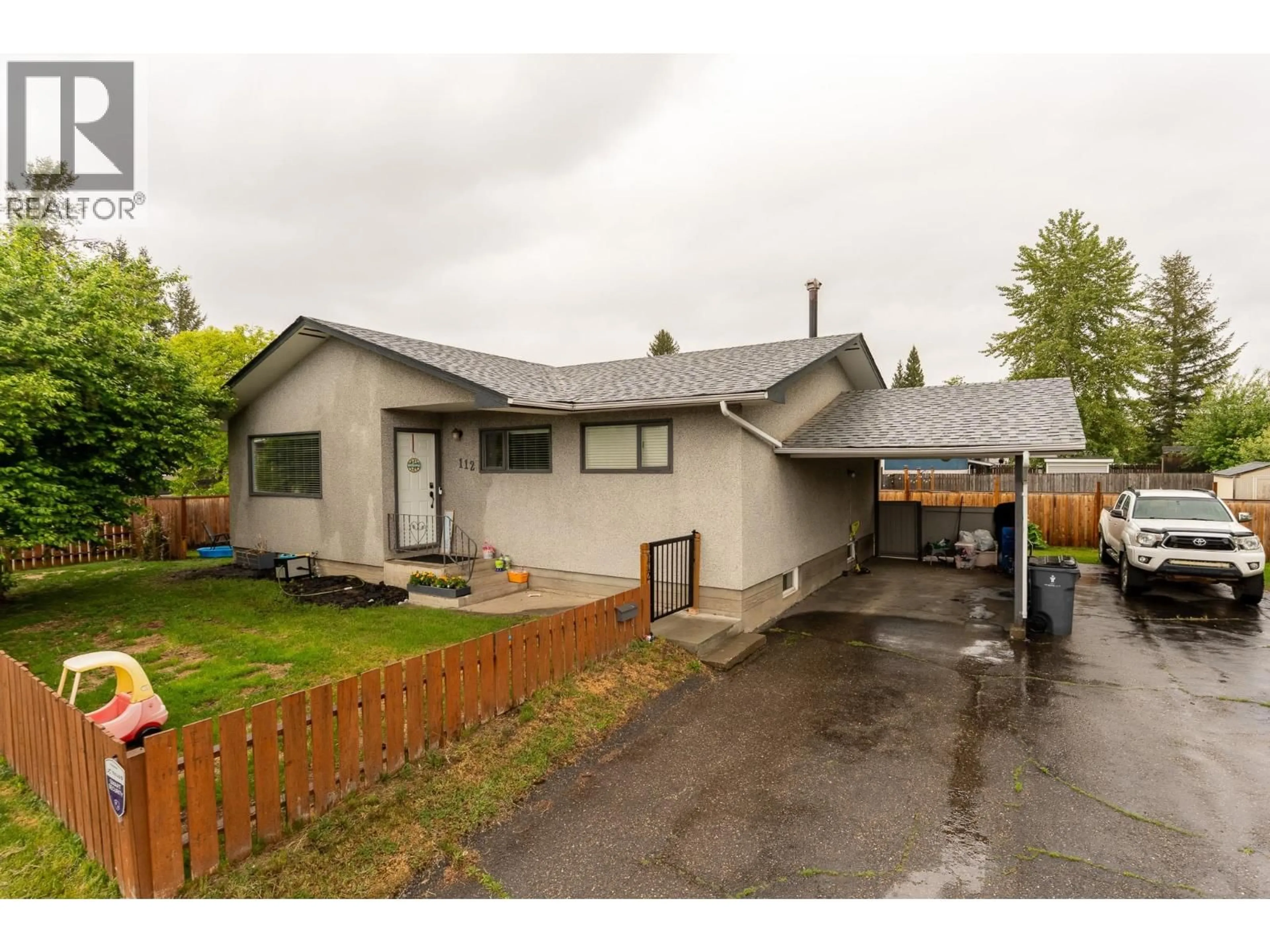A pic from outside/outdoor area/front of a property/back of a property/a pic from drone, street for 112 MCQUEEN CRESCENT, Prince George British Columbia V2M4R8