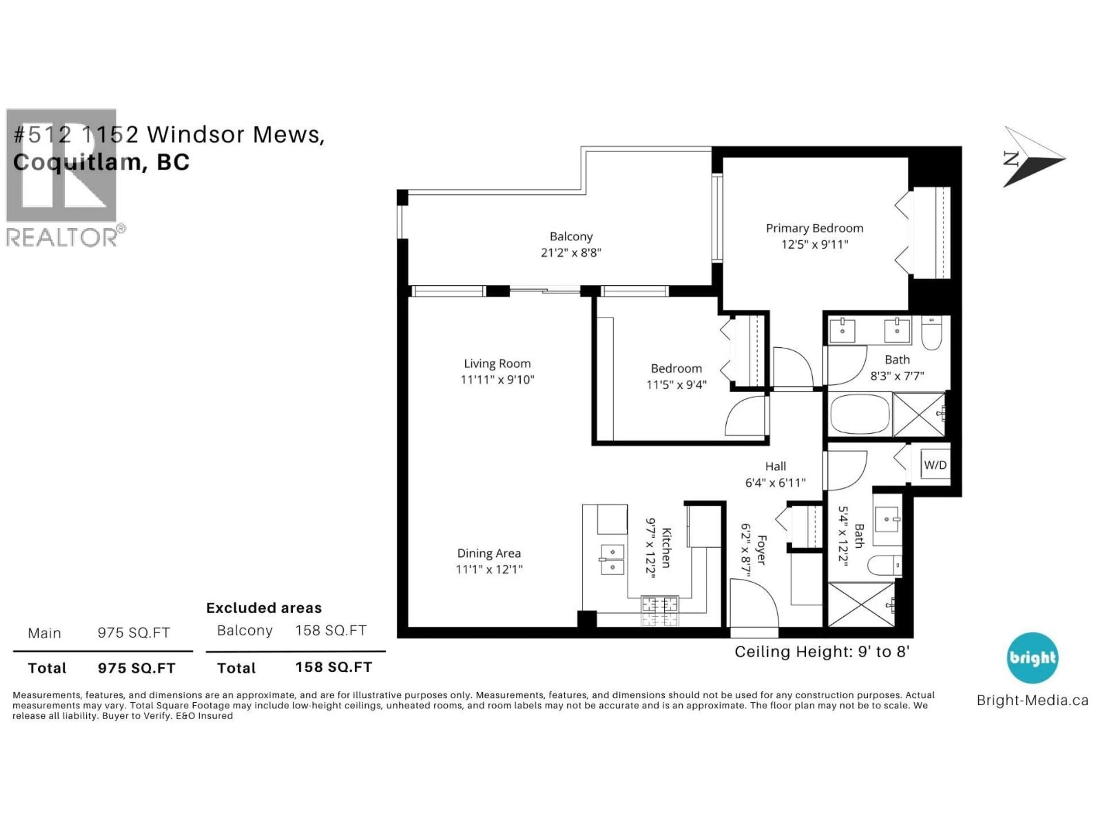 Floor plan for 512 - 1152 WINDSOR MEWS, Coquitlam British Columbia V3B0N1