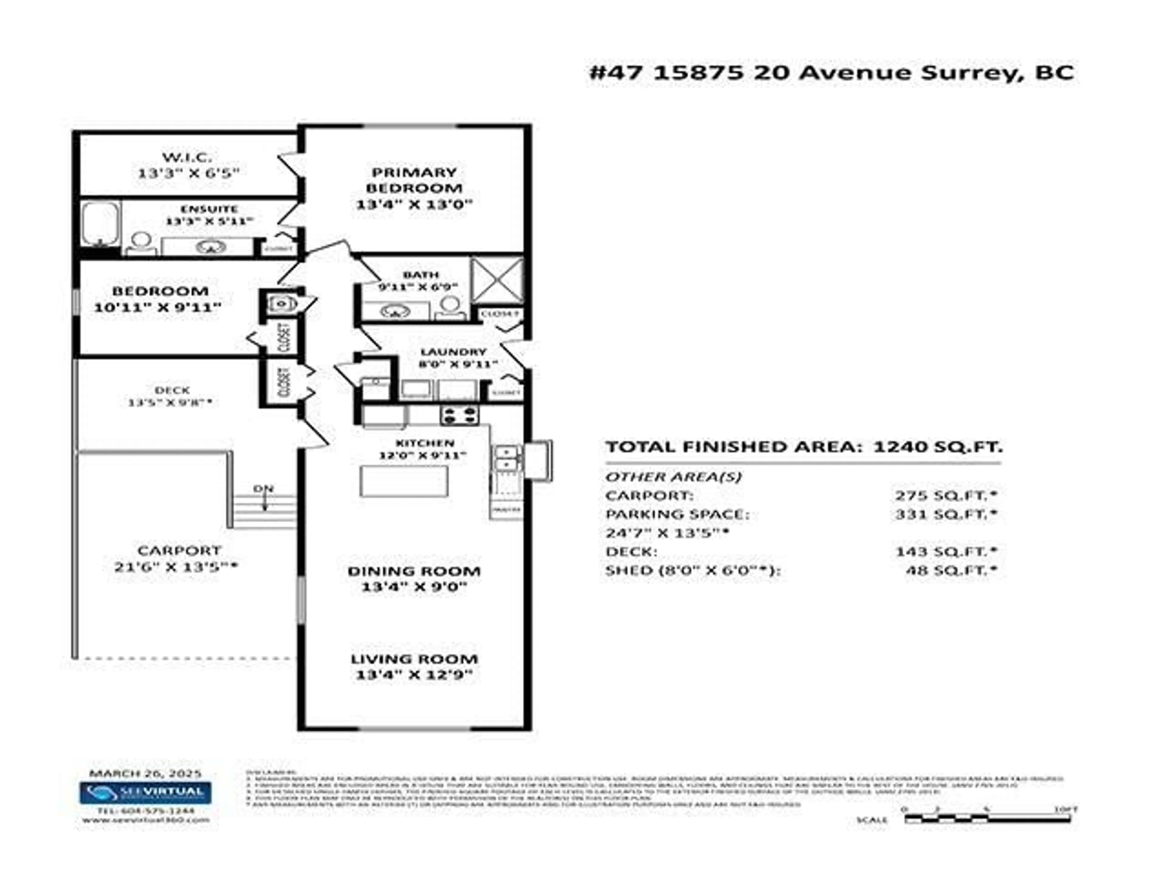 Floor plan for 47 - 15875 20TH AVENUE, Surrey British Columbia V4A2B1